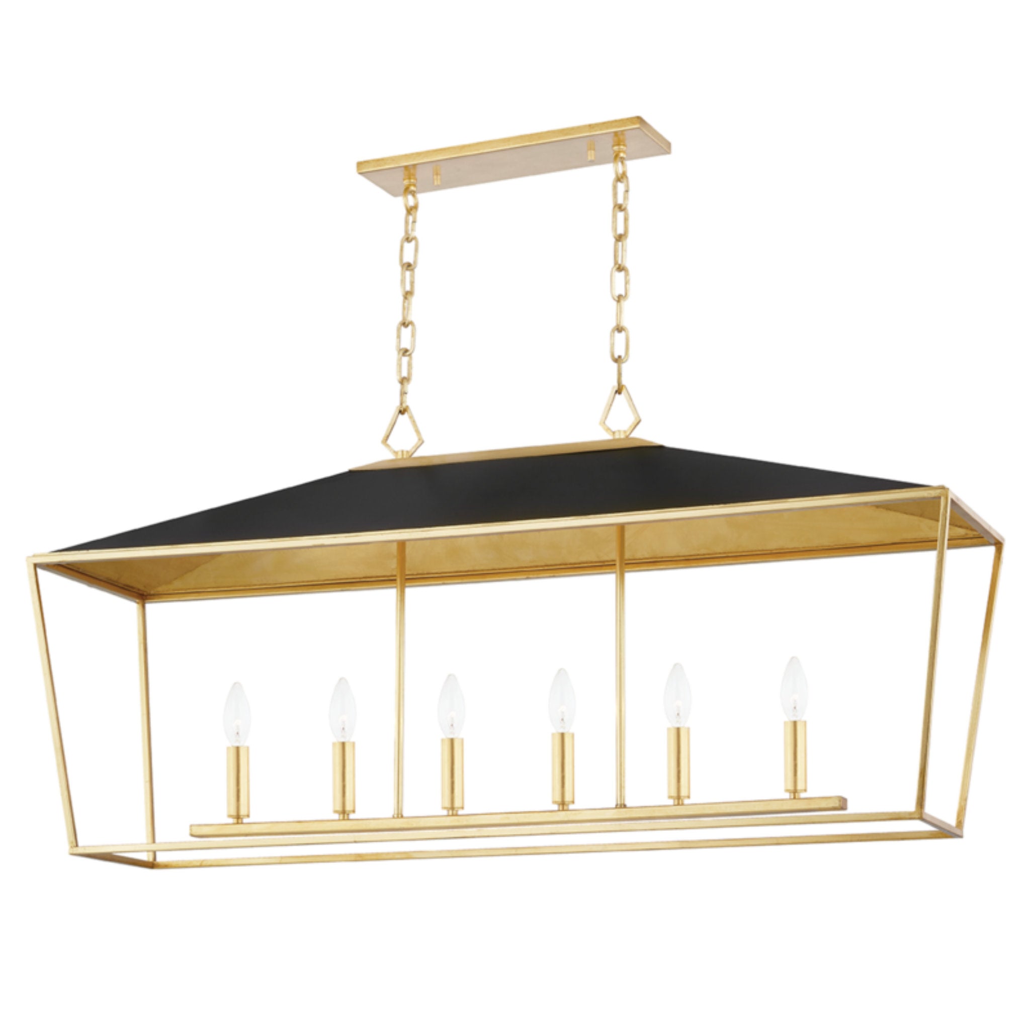 Paxton 6-Light Linear in Gold Leaf/Black 48L x 13W x 23.25H