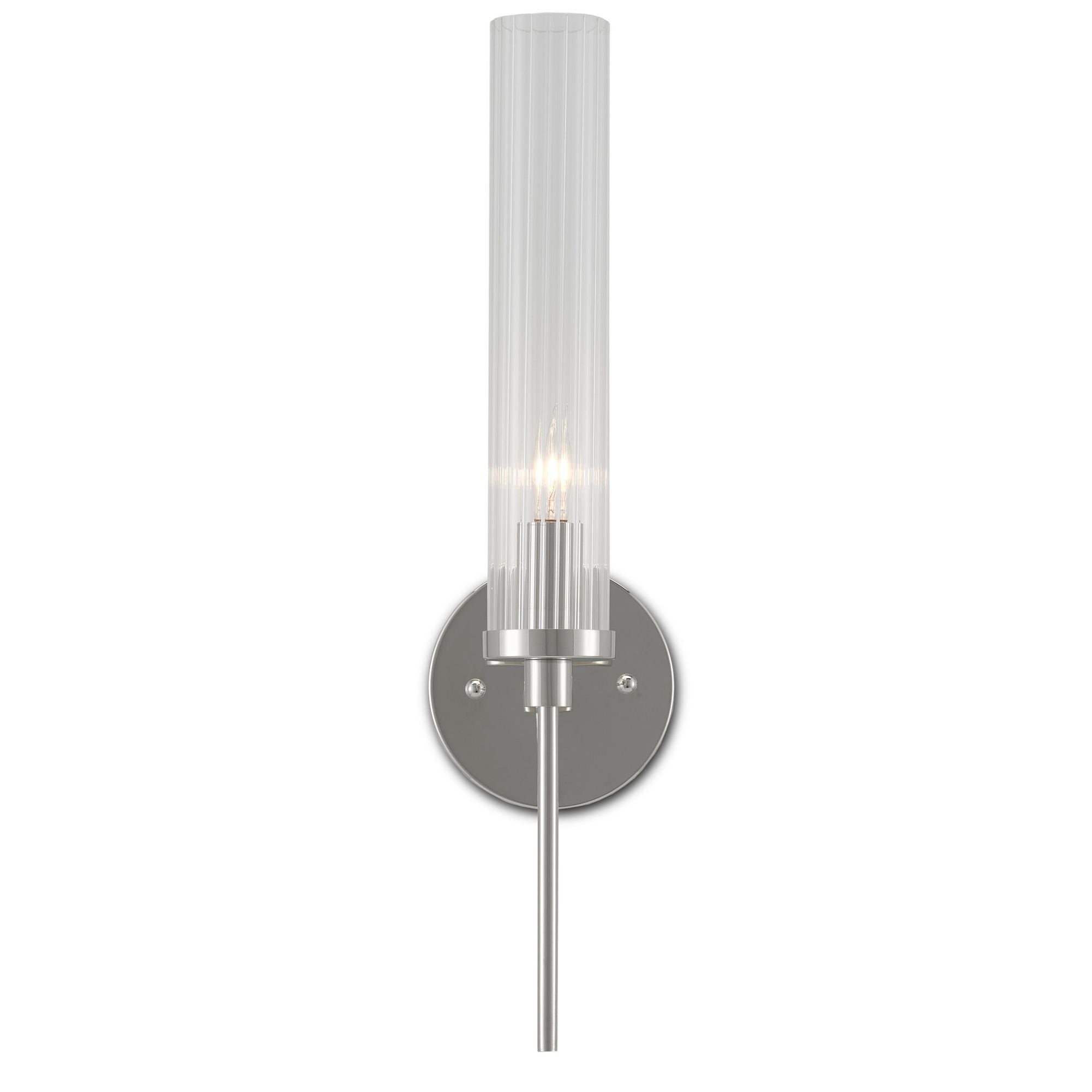 Bellings Nickel Wall Sconce - Polished Nickel/Clear