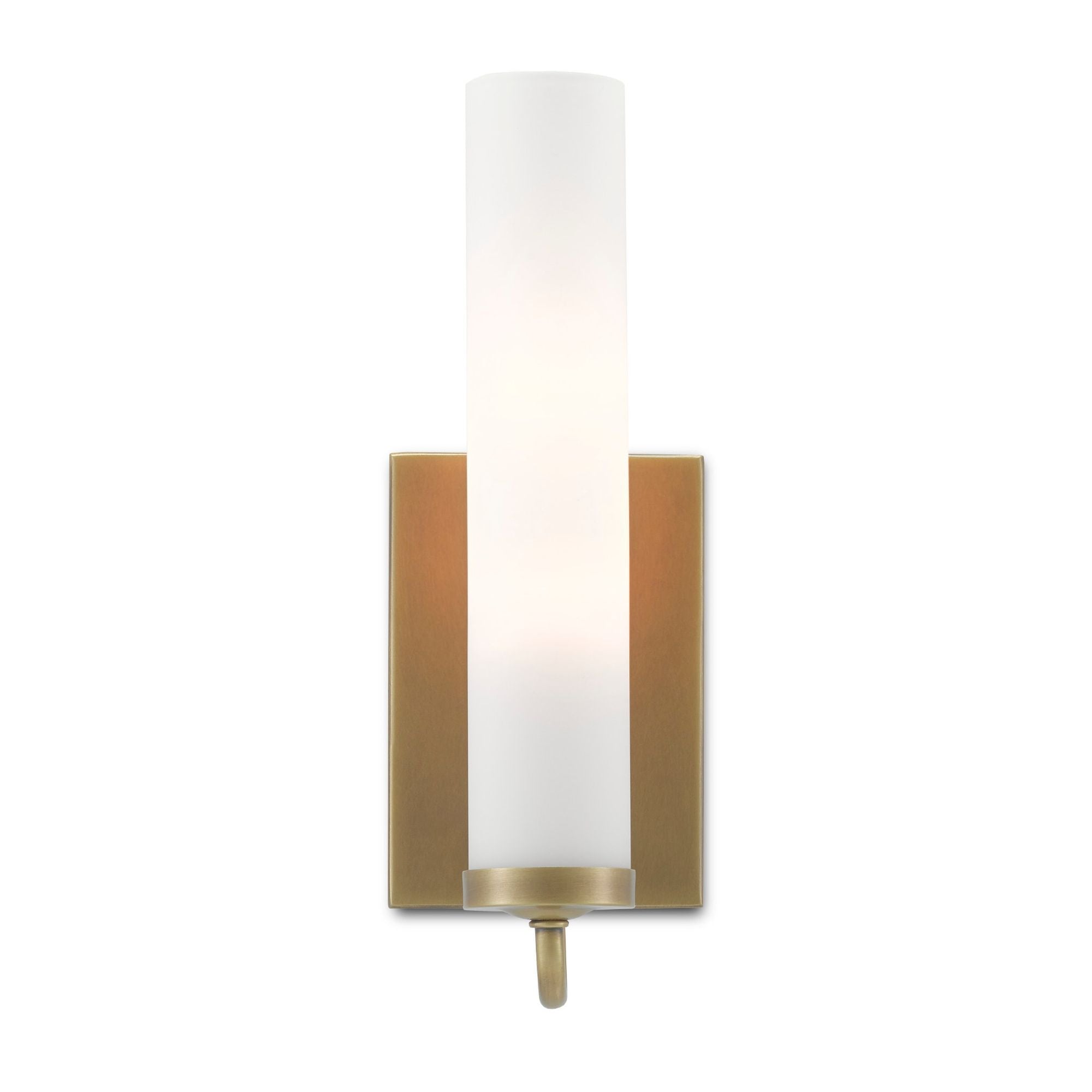 Brindisi Brass Wall Sconce - Antique Brass/Opaque Glass