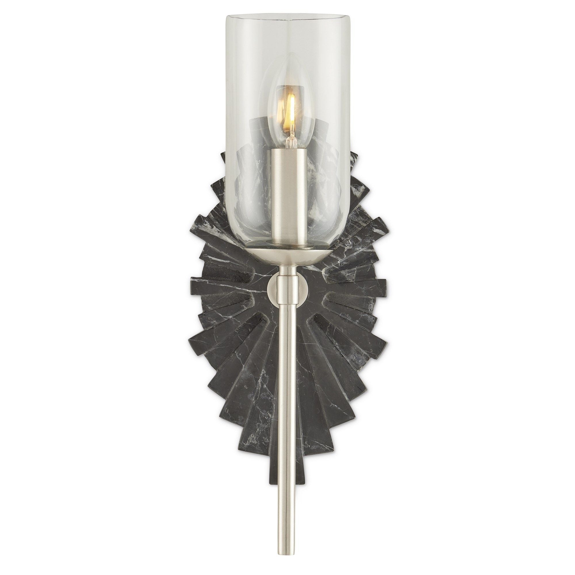 Benthos Black Wall Sconce - Black/Nickel/Clear