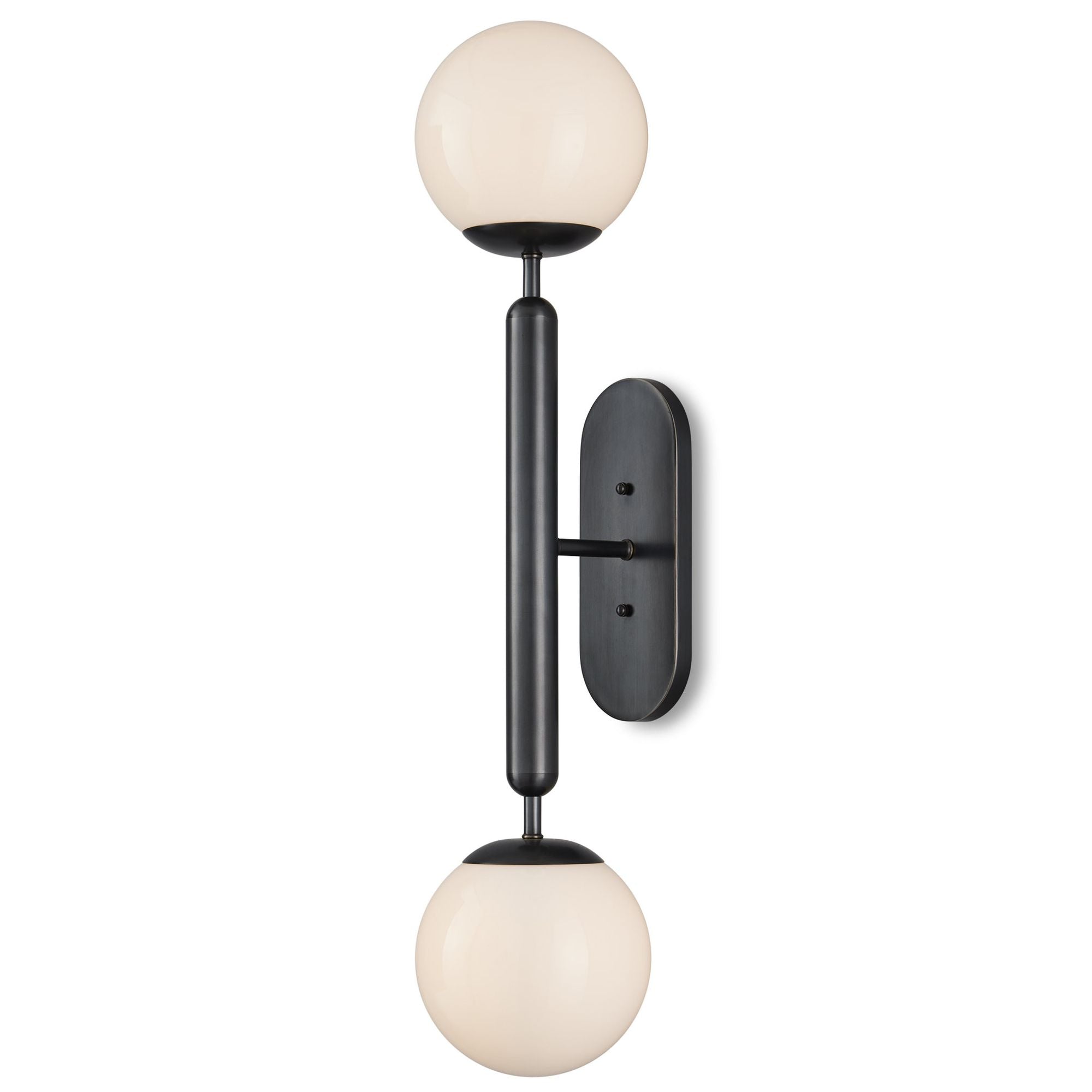 Barbican Double-Light Bronze Wall Sconce - Oil Rubbed Bronze/White