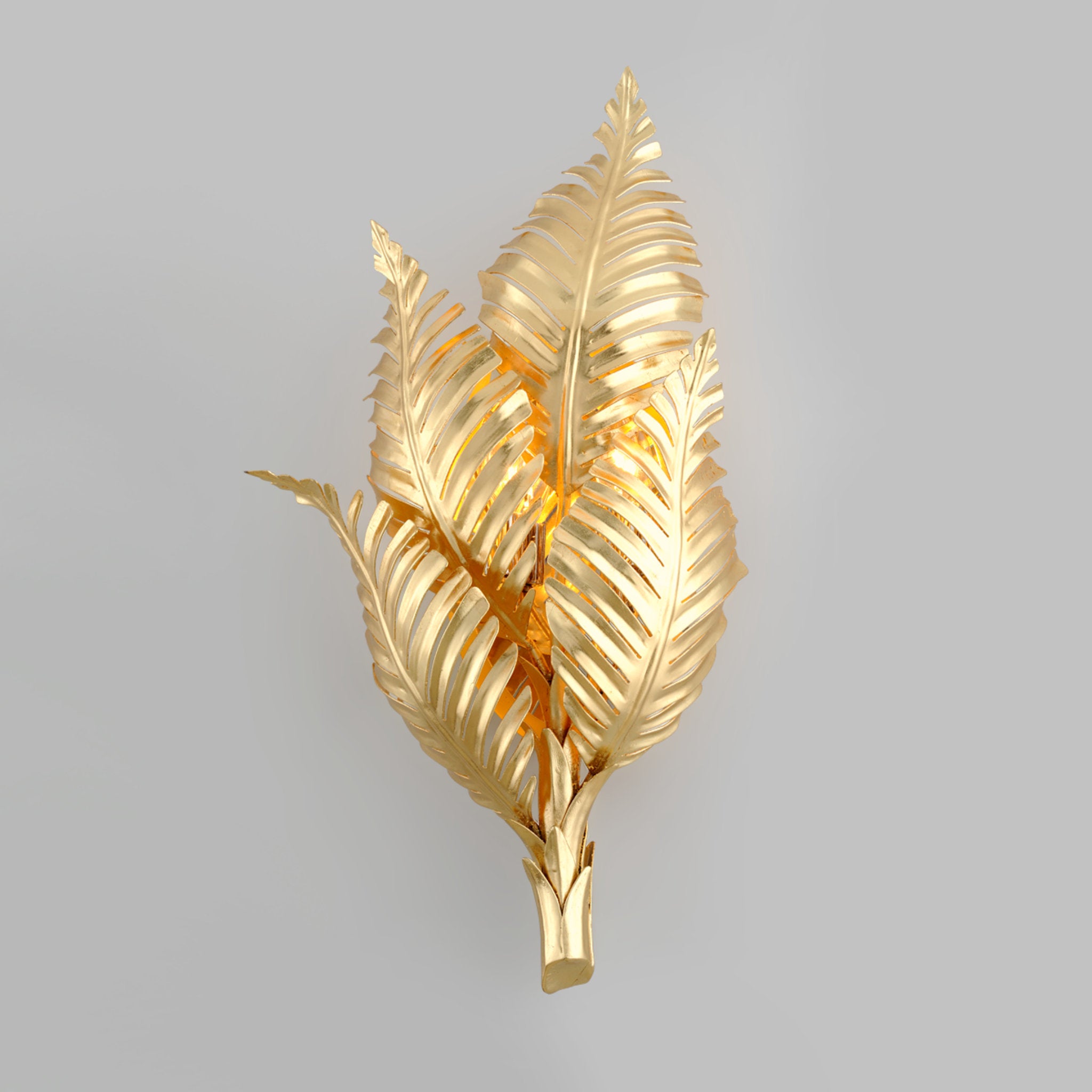 Tropicale 2-Light Wall Sconce in Gold Leaf 11.5L x 11.5W x 26.5H