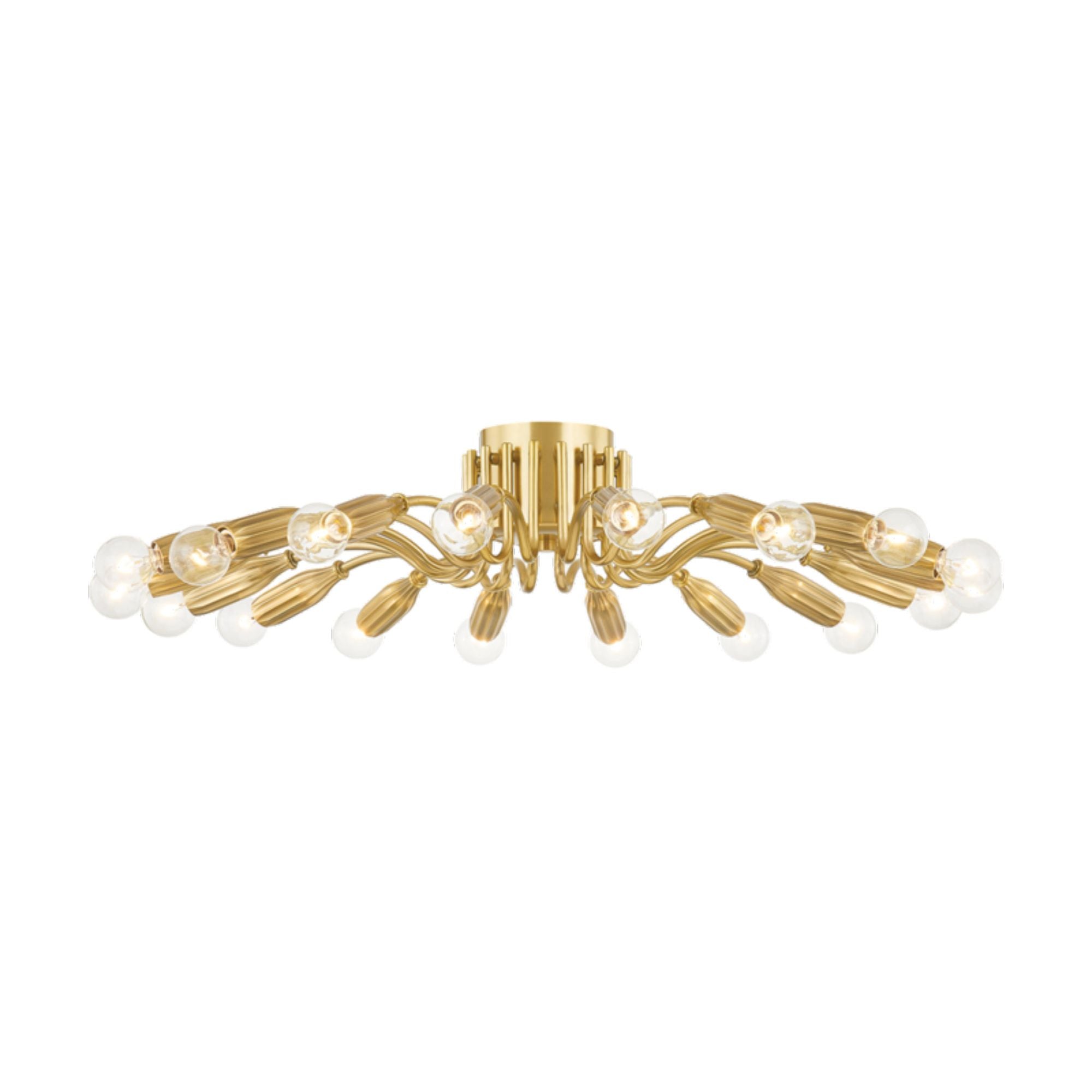 Barney 18-Light Semi Flush in Aged Brass 31.5W x 6H