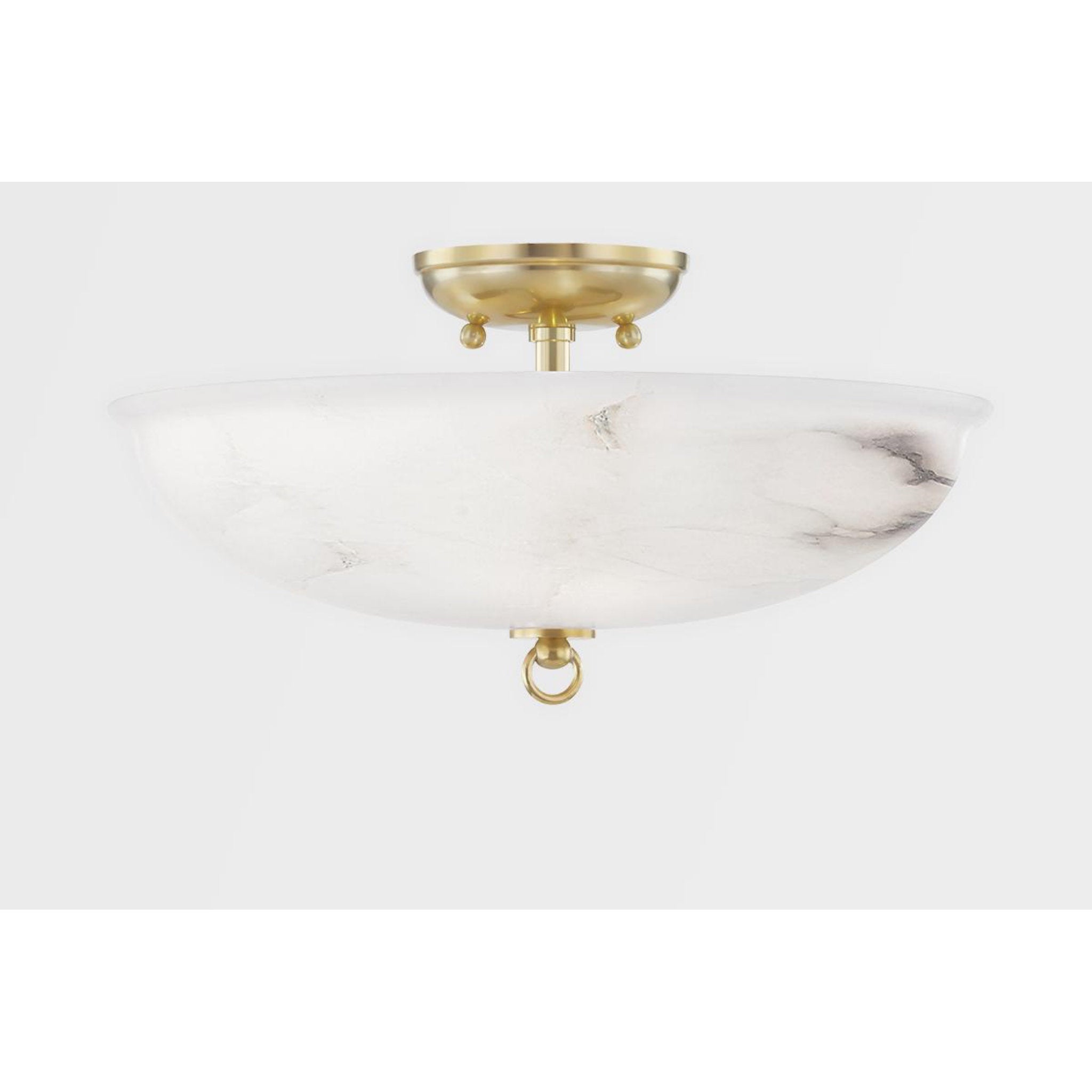 Somerset 3-Light Semi Flush in Aged Brass by Mark D. Sikes 16L x 16W x 8H