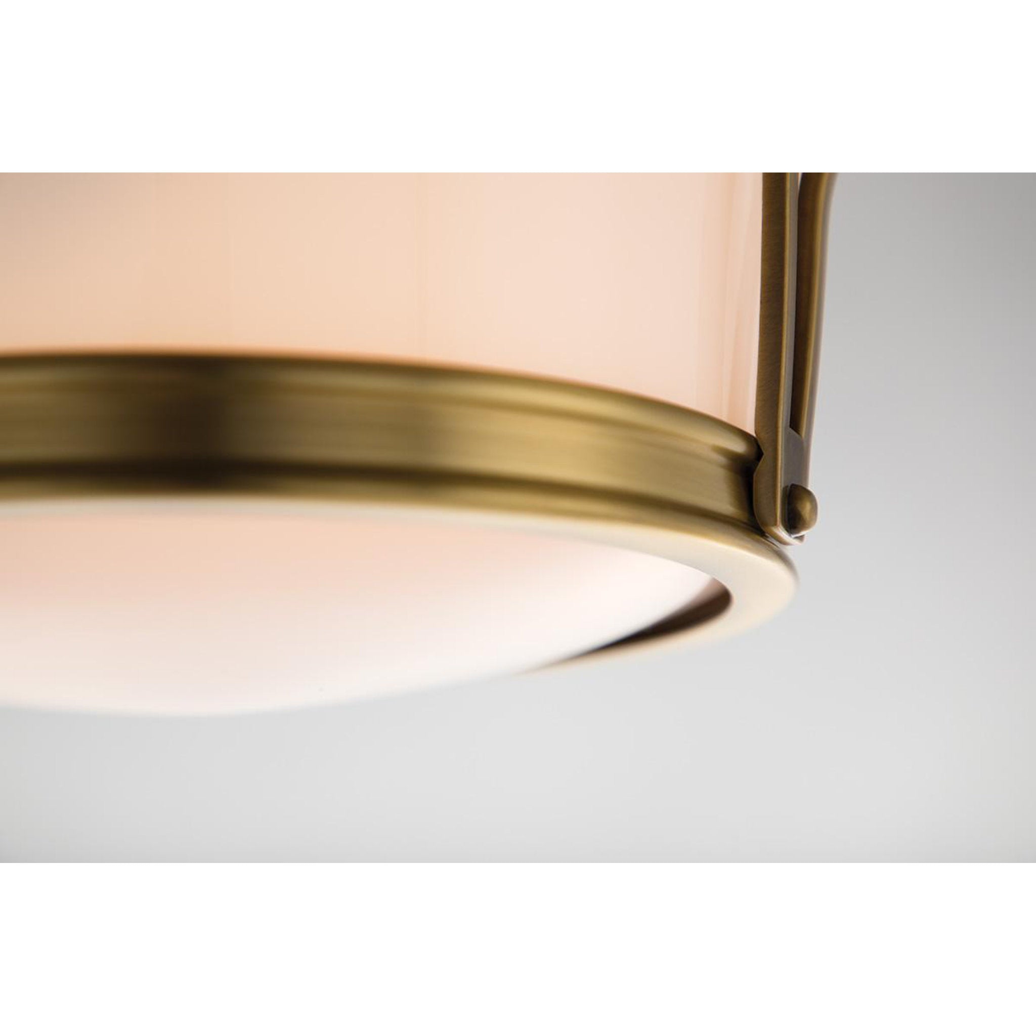 Newport 2-Light Flush Mount in Aged Brass 13L x 13W x 5.25H