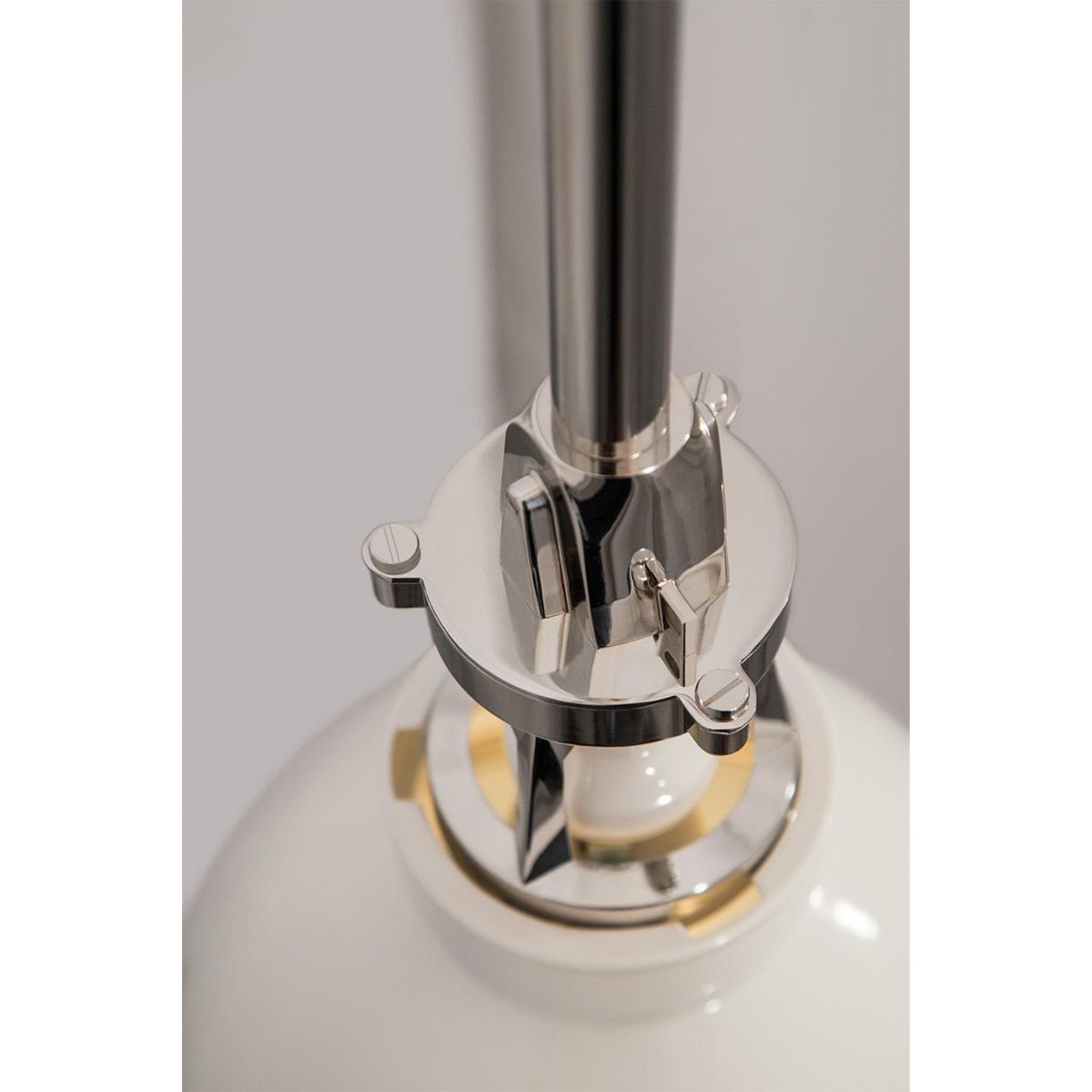 Massena 1-Light Pendant in White/Polished Nickel Combo 19.5L x 19.5W x 21.25H