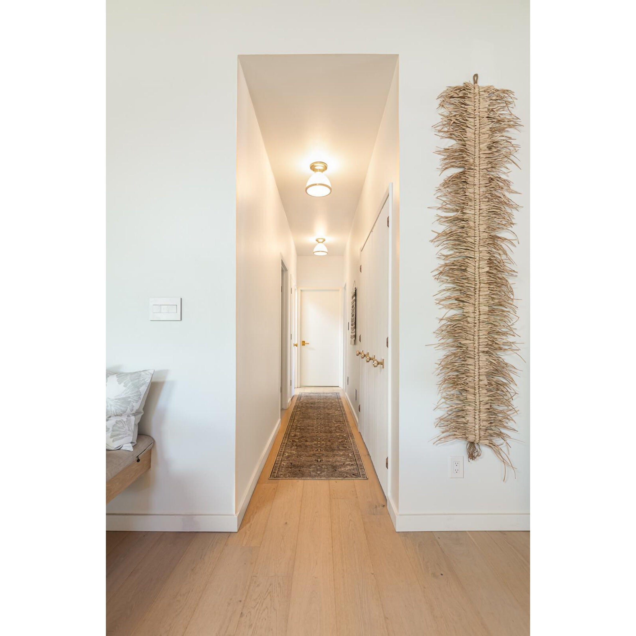 Randolph 1-Light Semi Flush in Aged Brass 10L x 10W x 9.25H