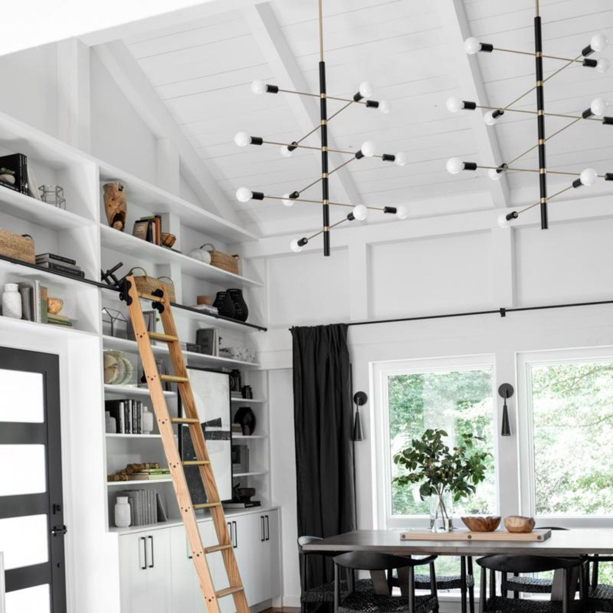 Astrid 12-Light Chandelier in Aged Brass/Black 36L x 36W x 44.5H