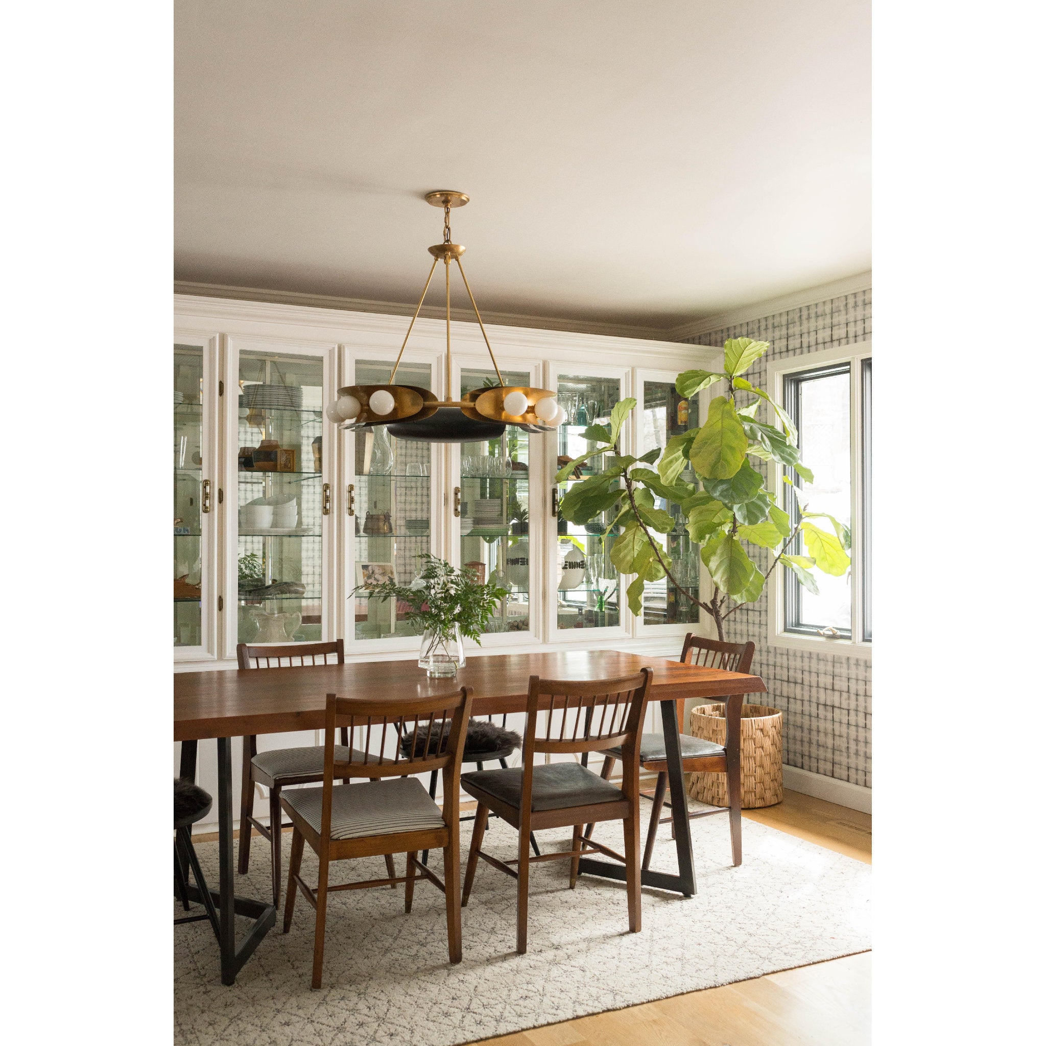 Hopper 9-Light Chandelier in Vintage Brass/Black Brass 32L x 32W x 25H