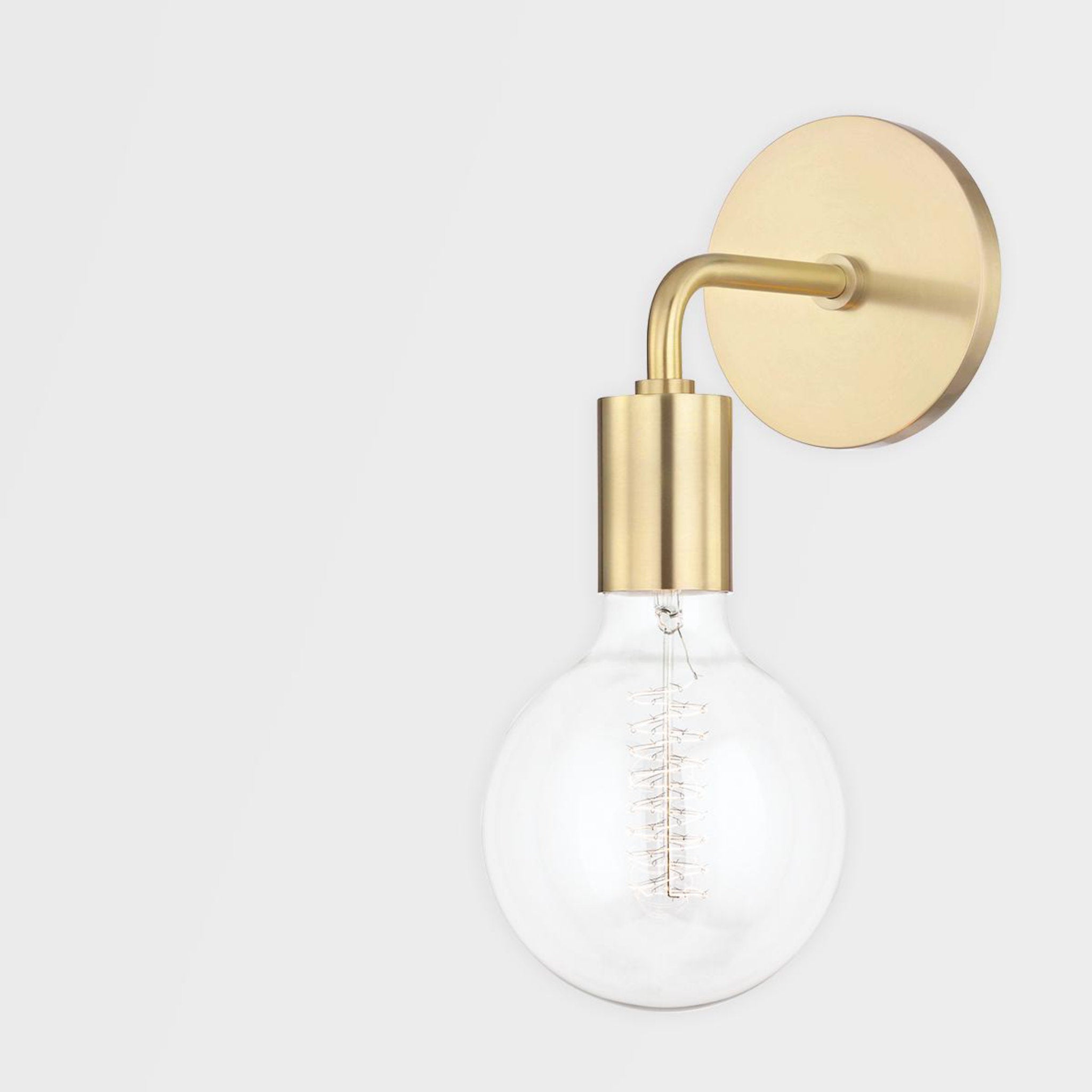 Ava 1-Light Wall Sconce in Aged Brass 4.75L x 4.75W x 16.75H