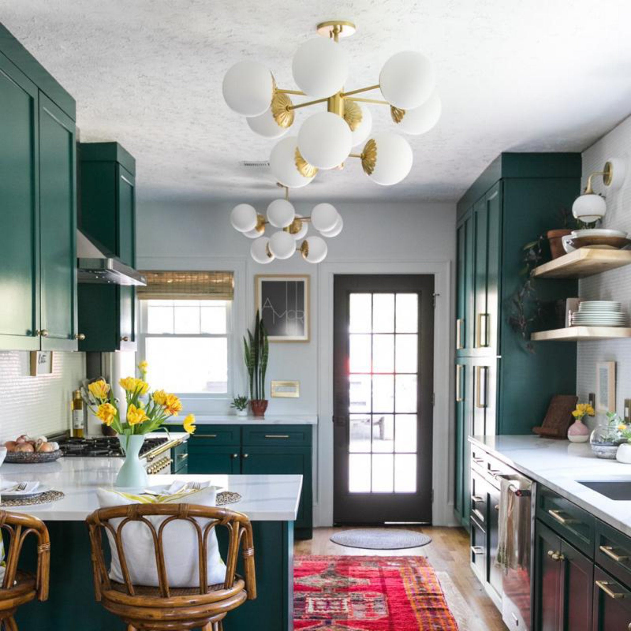 Paige 9-Light Chandelier in Aged Brass 33L x 33W x 14.75H