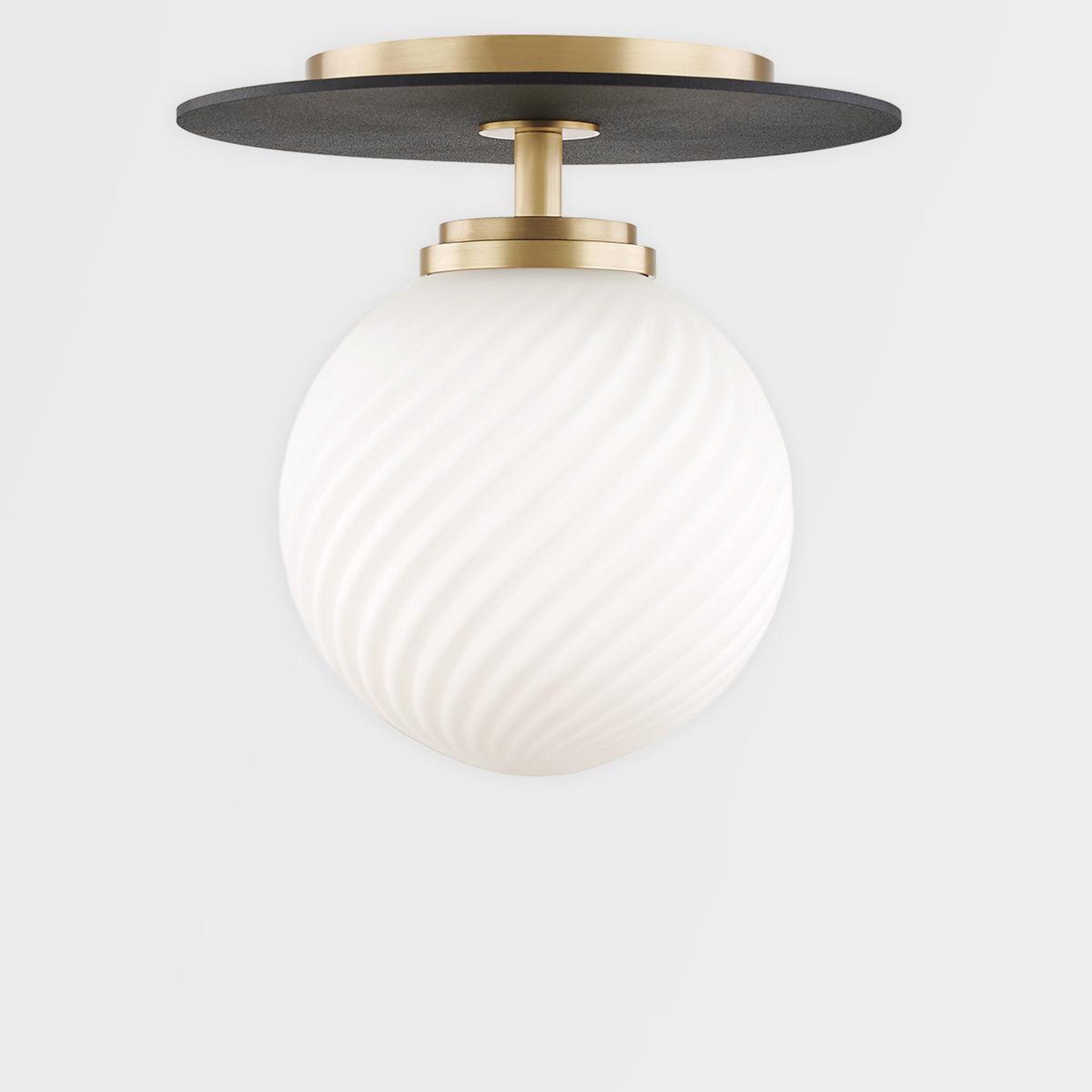 Ellis 1-Light Pendant in Aged Brass/Black 10.25L x 10.25W x 12.5H