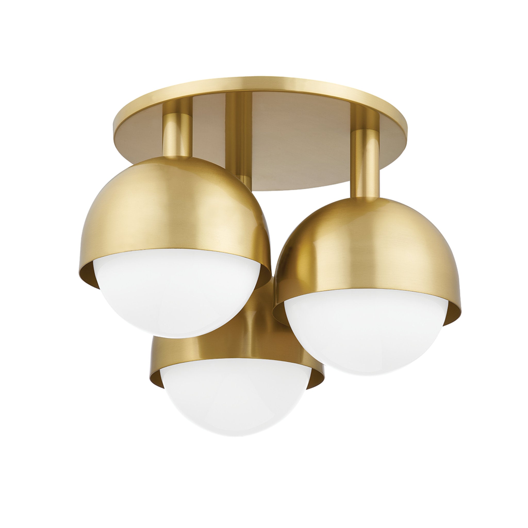 Foster 3-Light Semi Flush in Aged Brass 18.75L x 18.75W x 13.5H