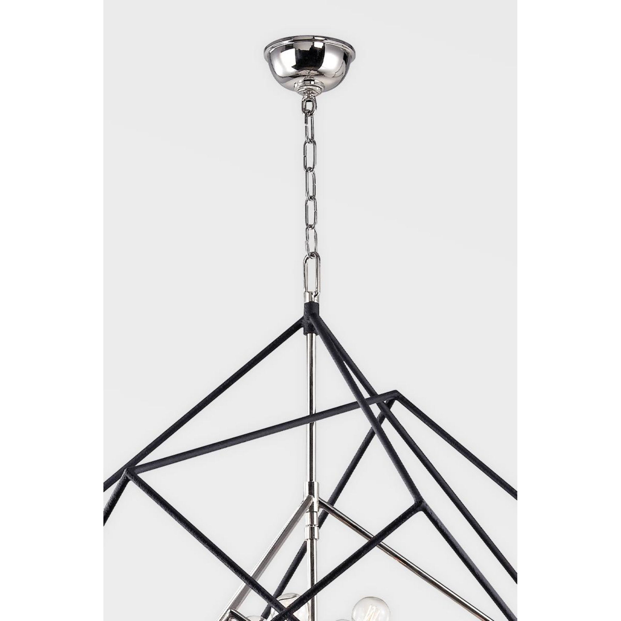 Roundout 9-Light Chandelier in Aged Brass 26L x 26W x 30.5H