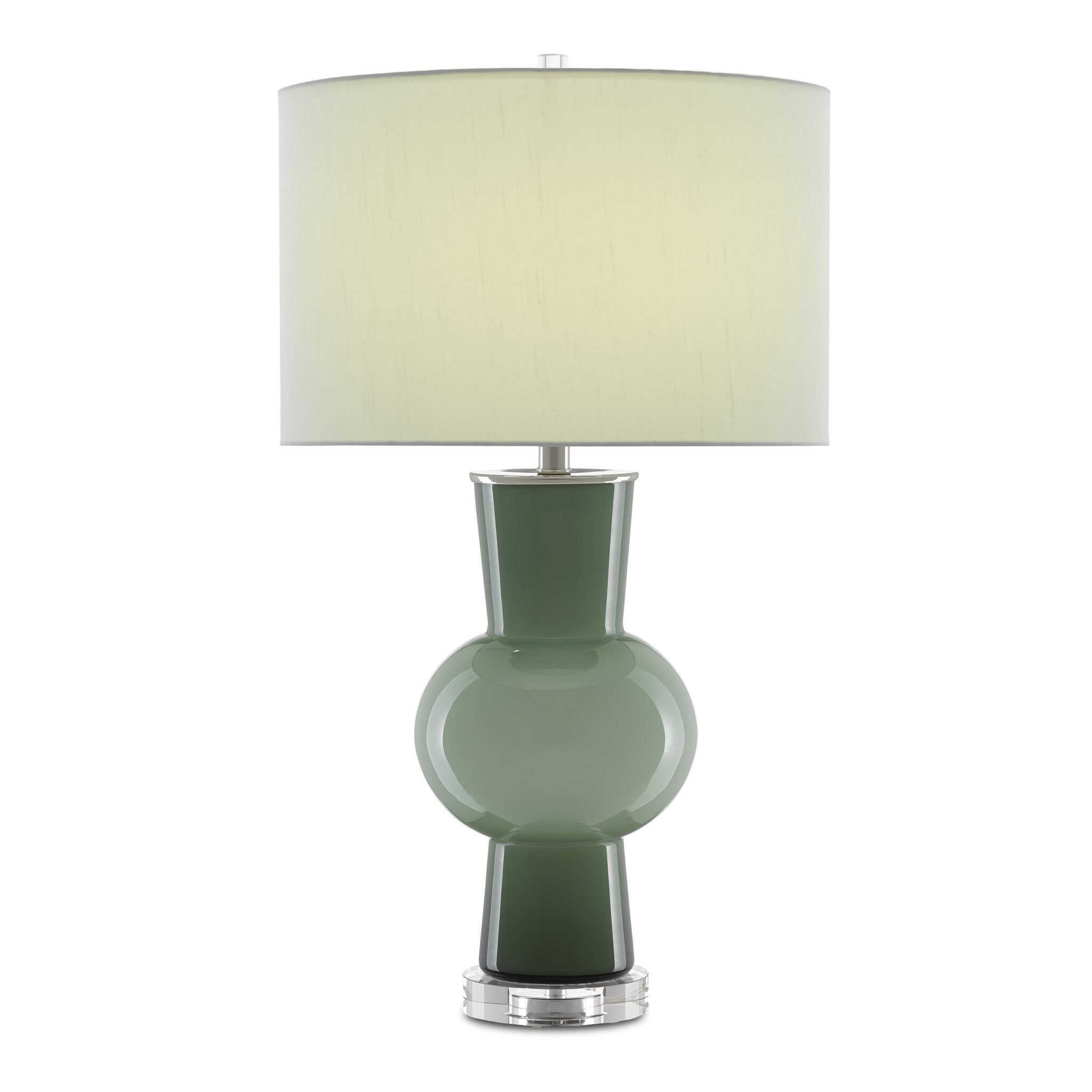 Duende Green Table Lamp - Light and Dark Green/Polished Nickel/Clear