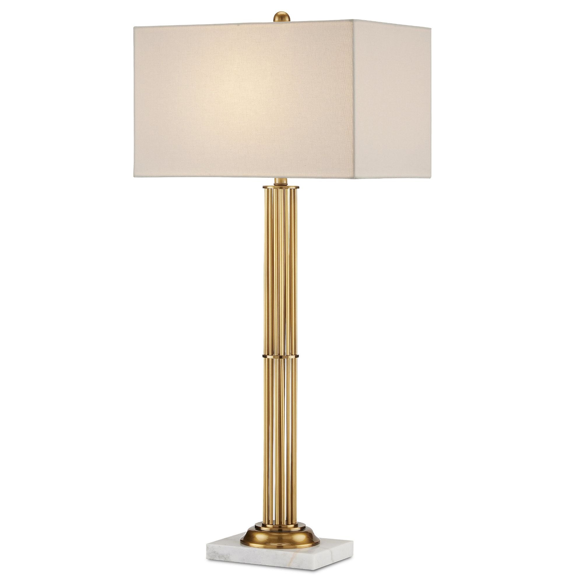 Allegory Brass Table Lamp - Antique Brass/White Marble