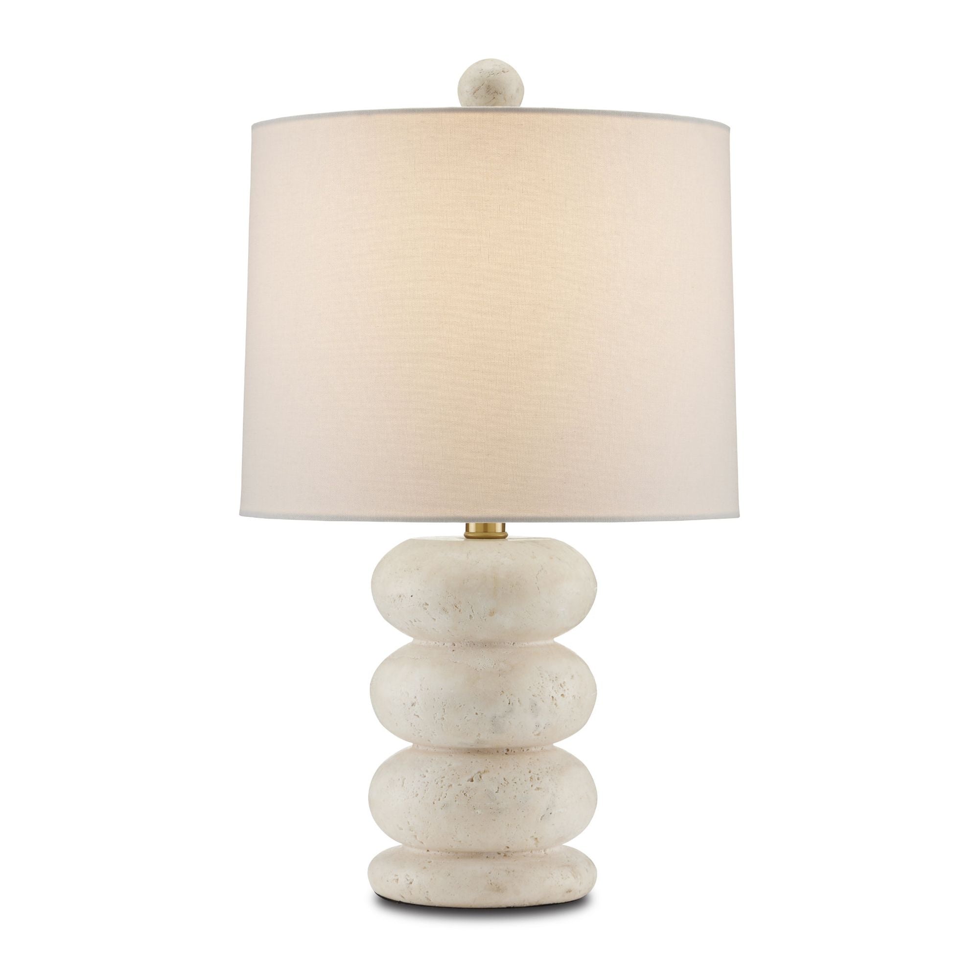 Girault White Table Lamp - Beige/Antique Brass