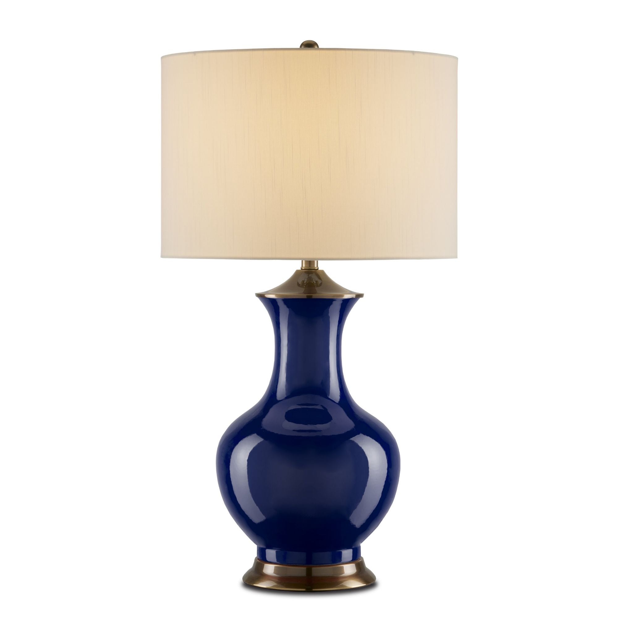 Lilou Blue Table Lamp - Blue/Antique Brass
