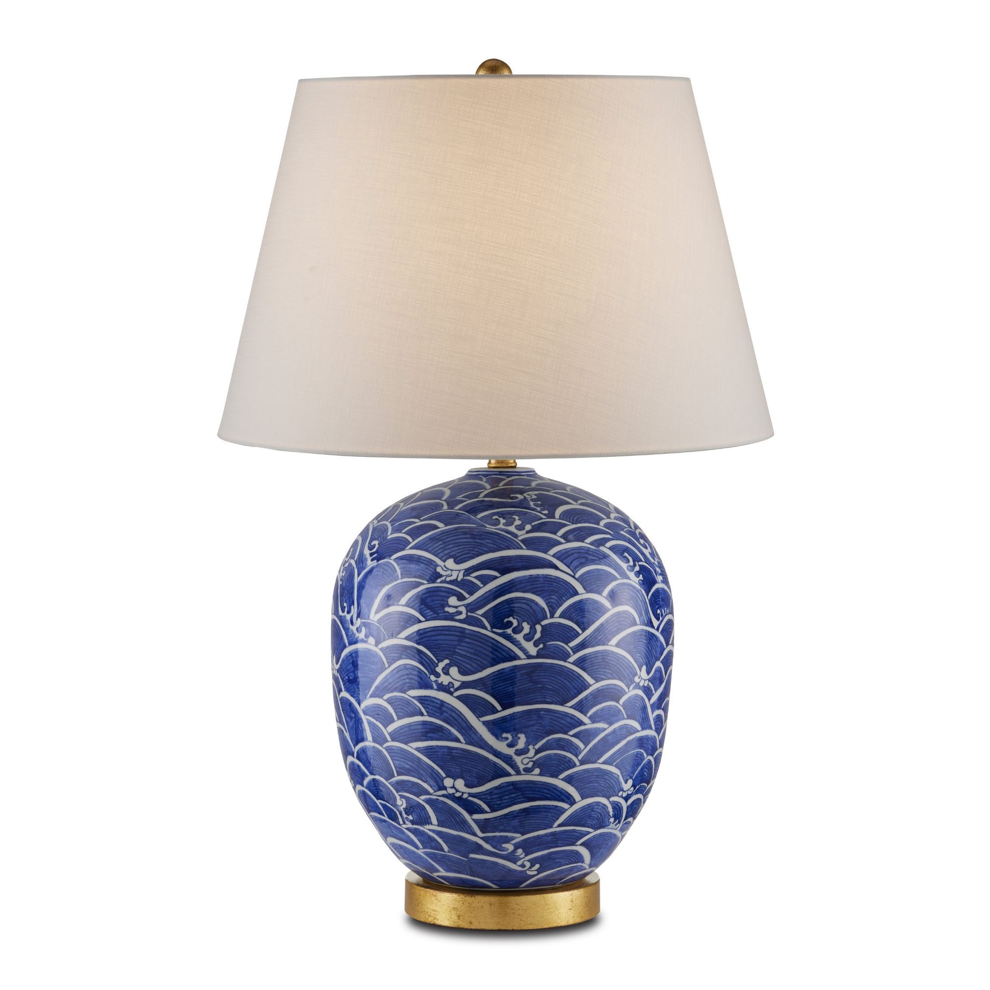 Nami Blue Table Lamp - Blue/White/Gold Leaf