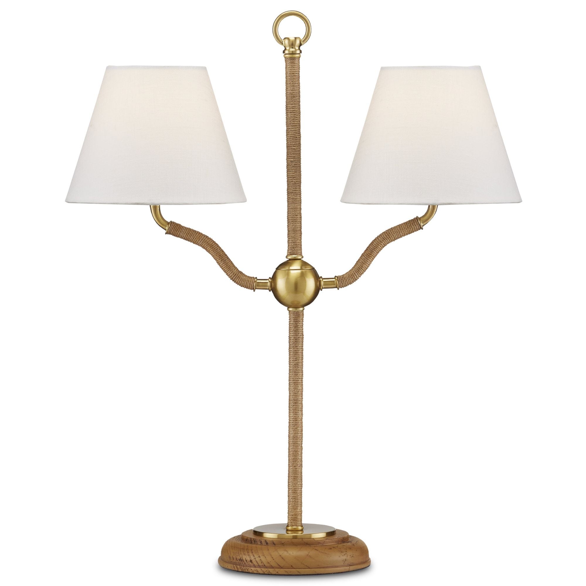 Sirocco Desk Lamp - Natural/Antique Brass