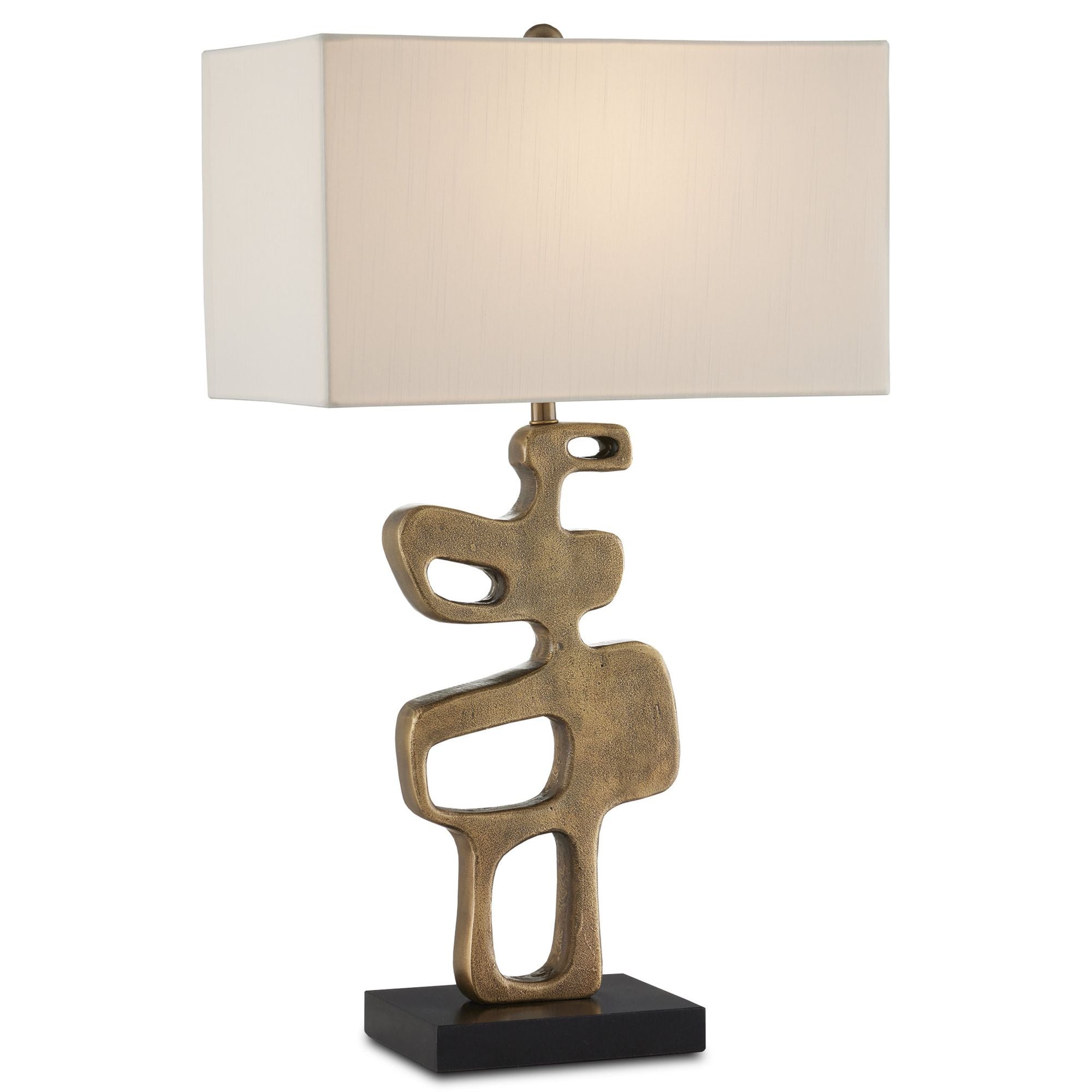 Mithra Brass Table Lamp - Antique Brass/Black