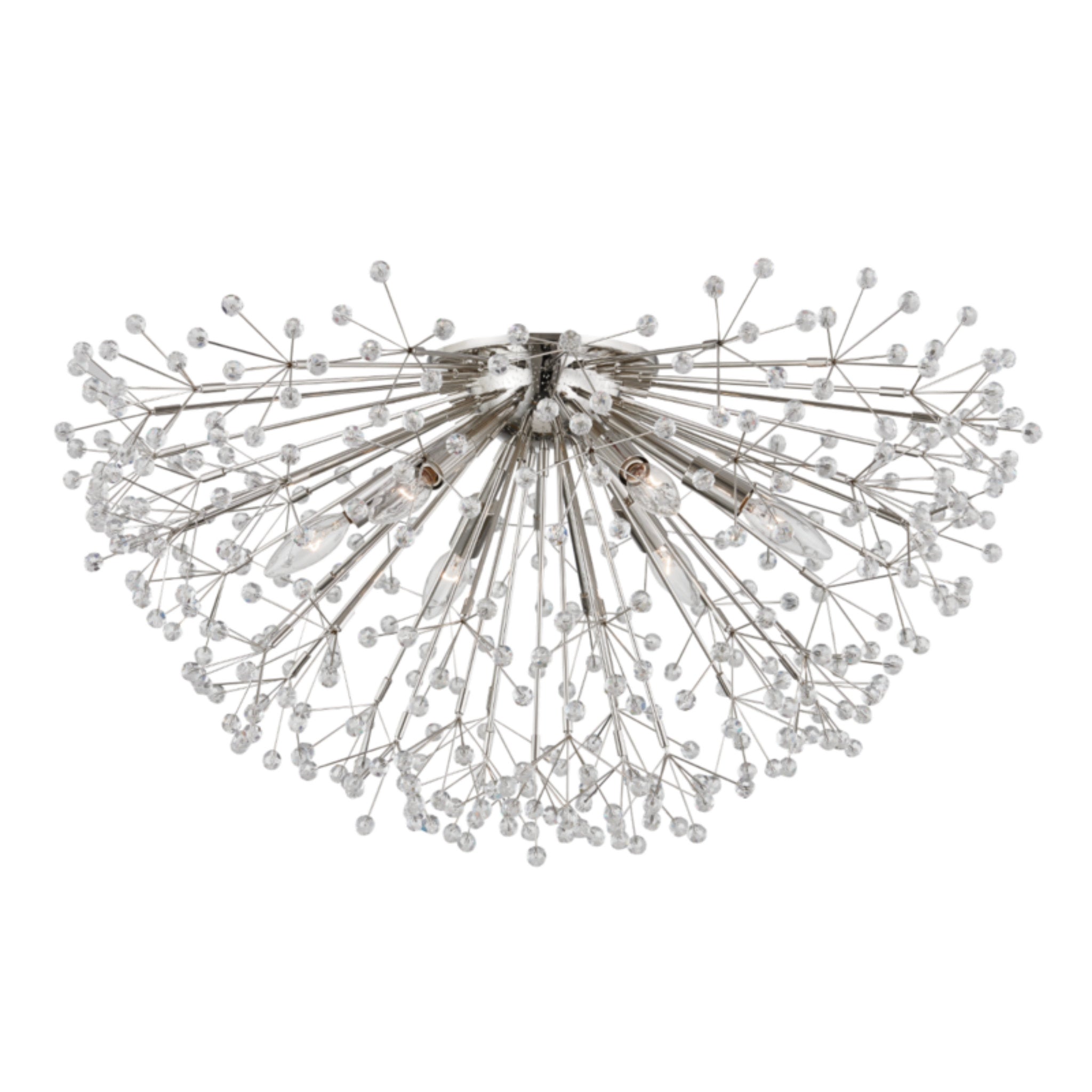 Dunkirk 6-Light Semi Flush in Polished Nickel 30L x 30W x 15.5H