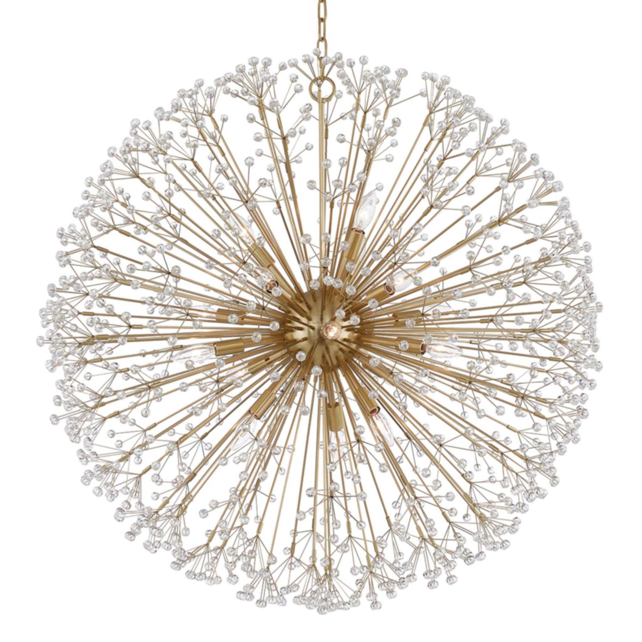 Dunkirk 16-Light Chandelier in Aged Brass 40L x 40W x 40H