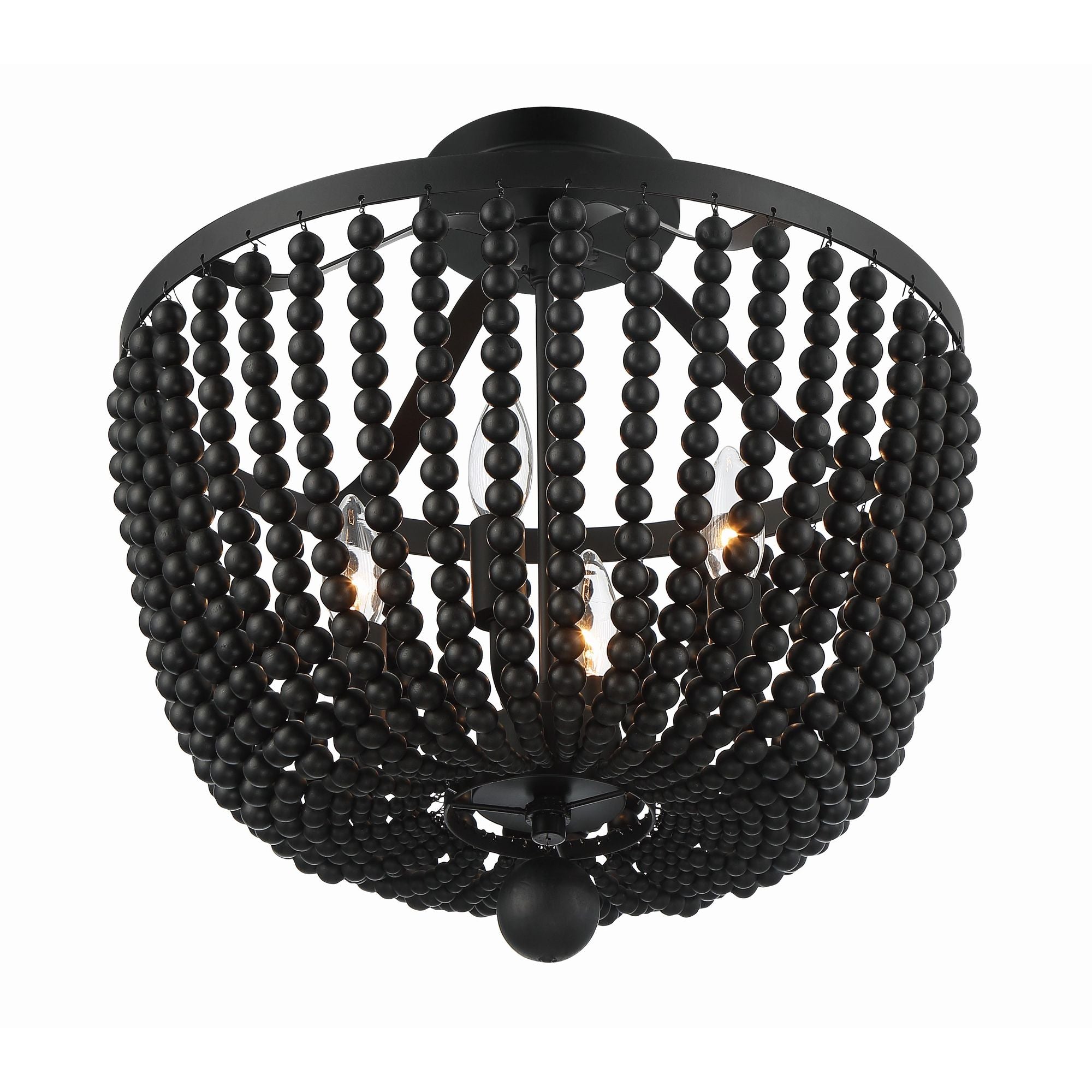 Rylee 16.5'' Matte Black Semi Flush Mount Black 16.5"W x 16.5"H x 16.5"D