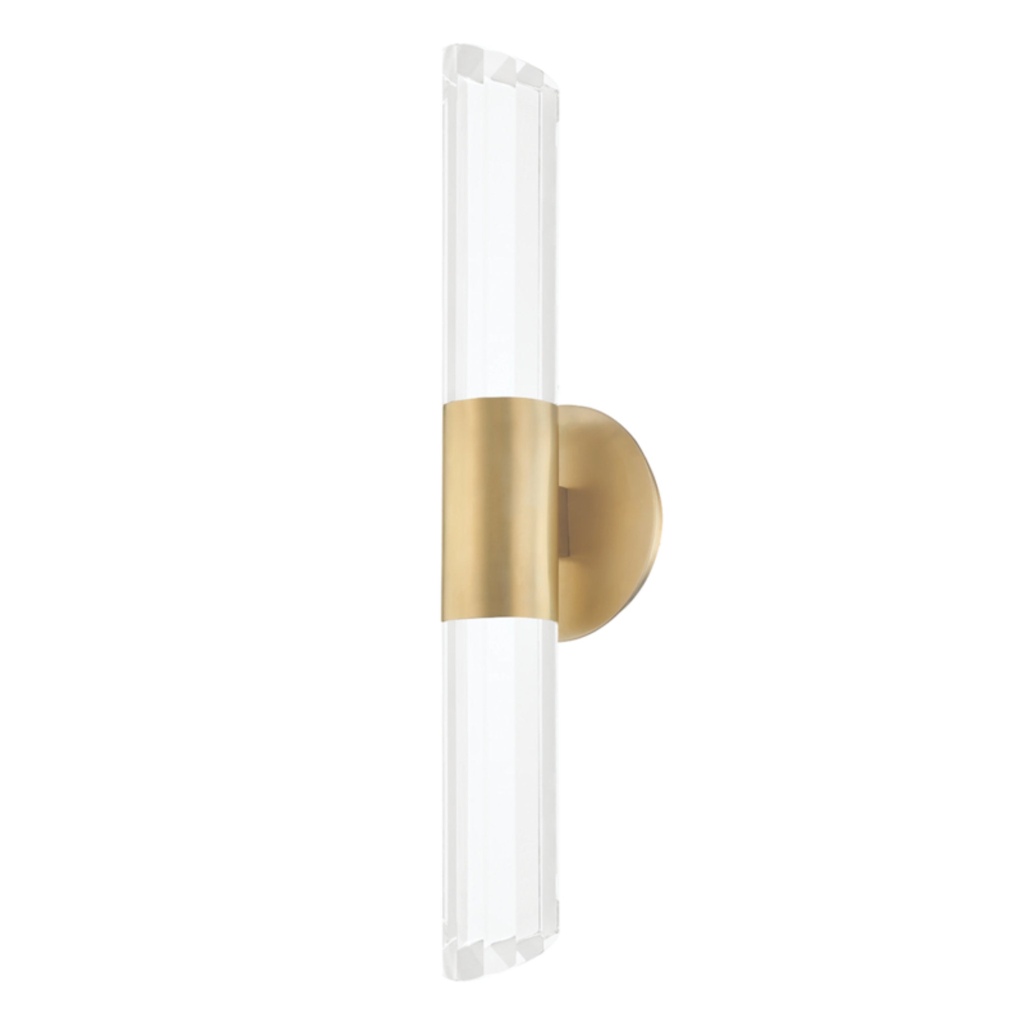 Rowe 2-Light Wall Sconce in Aged Brass 5.5L x 5.5W x 20.25H