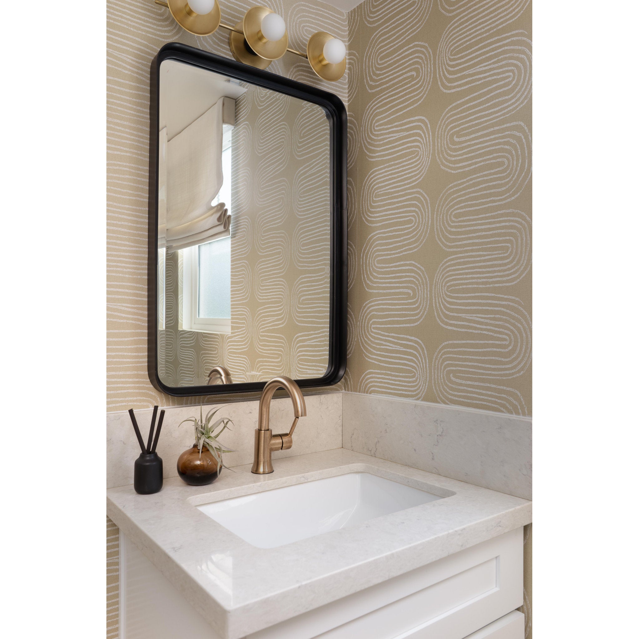 Julien 3-Light Bath and Vanity in Aged Brass 20L x 20W x 4.75H