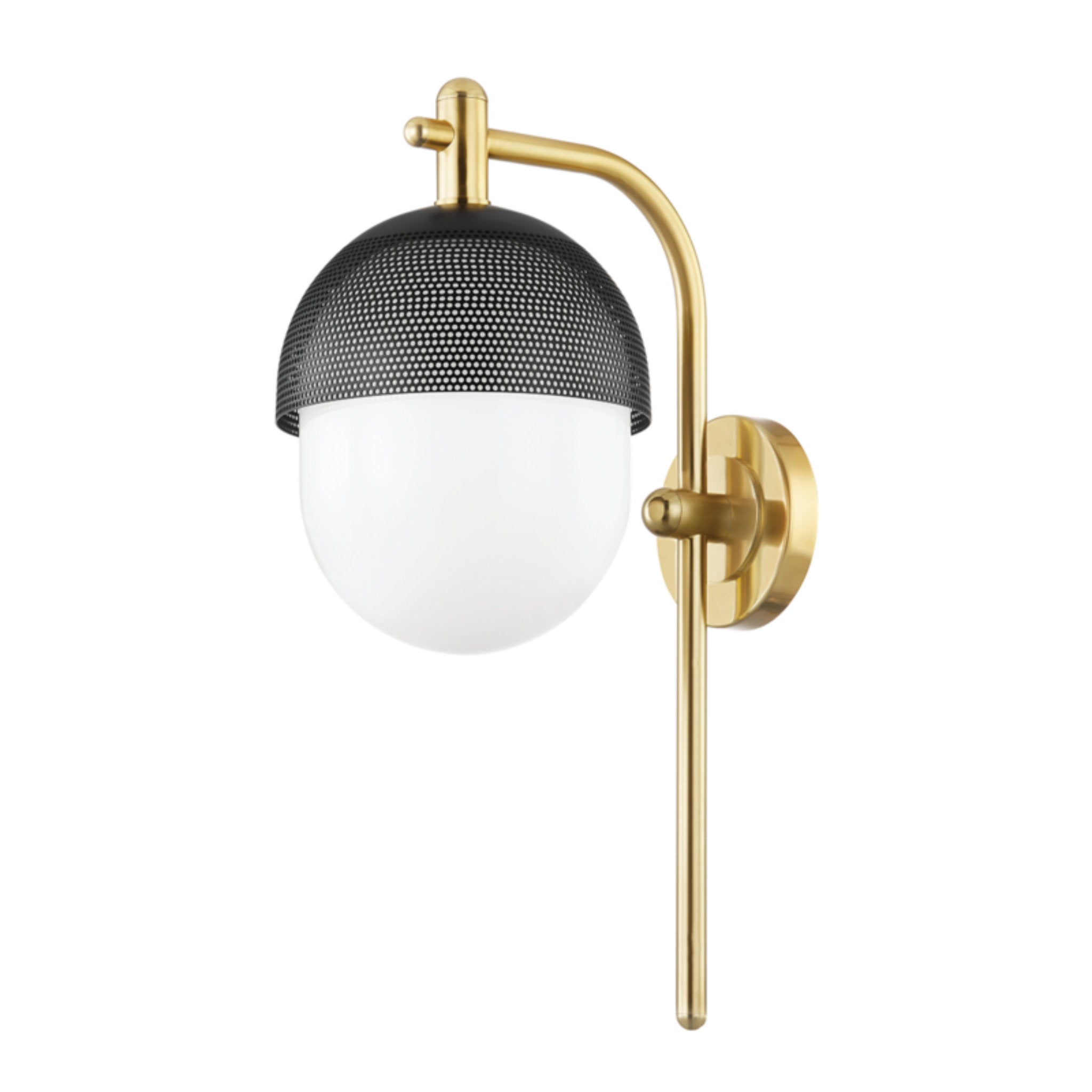 Nyack 1-Light Wall Sconce in Aged Brass/Black 9L x 9W x 19.5H