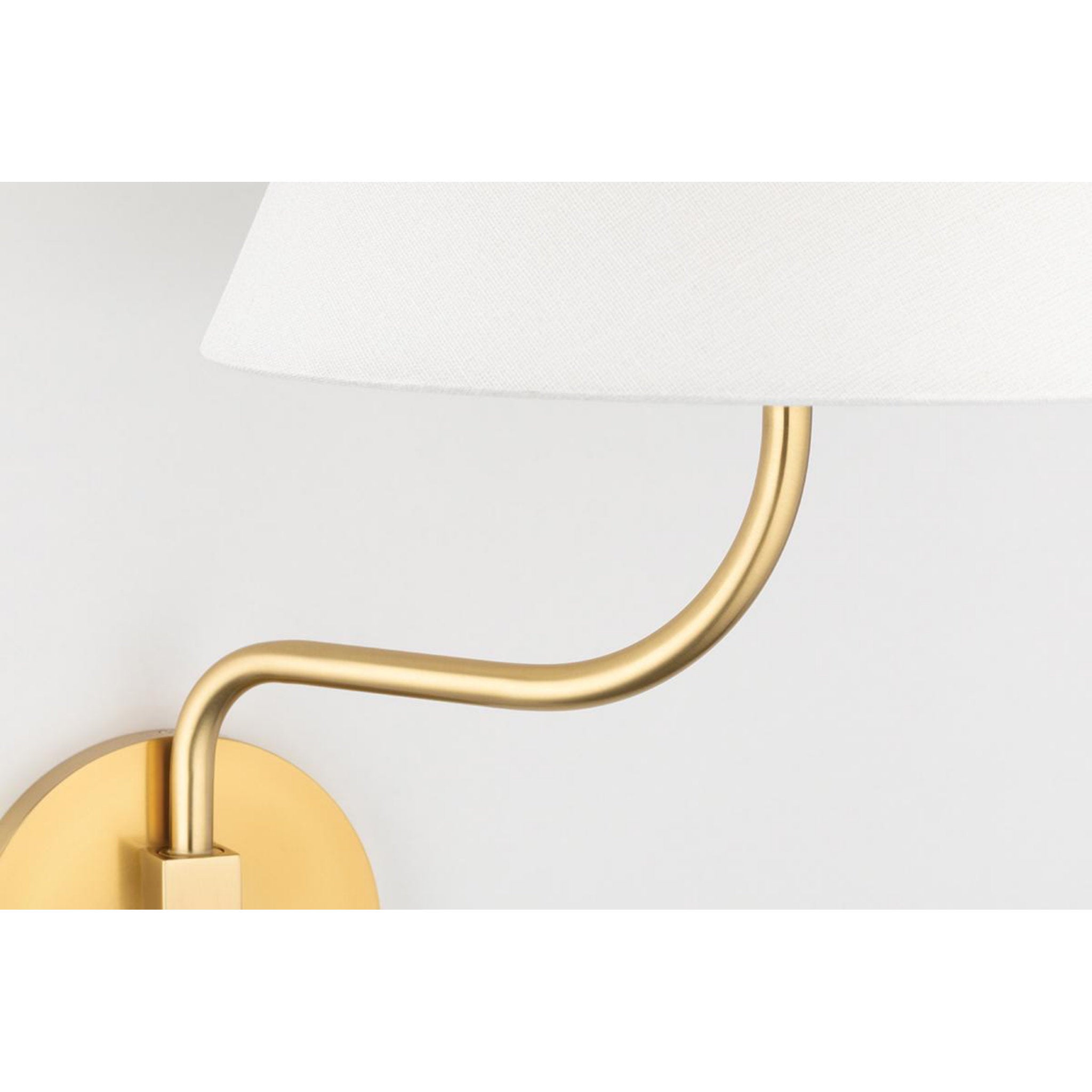 Patti 1-Light Plug-in Sconce in Aged Brass 5L x 10.5W x 30.5H
