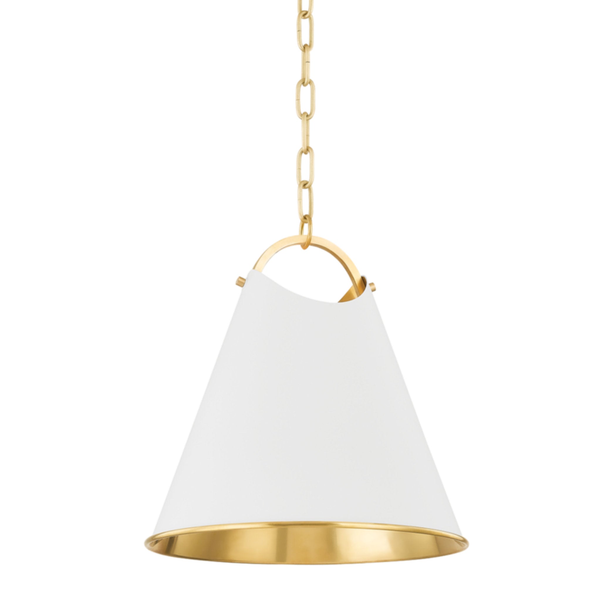 Burnbay 1-Light Pendant in Aged Brass 13.75L x 13.75W x 14.5H