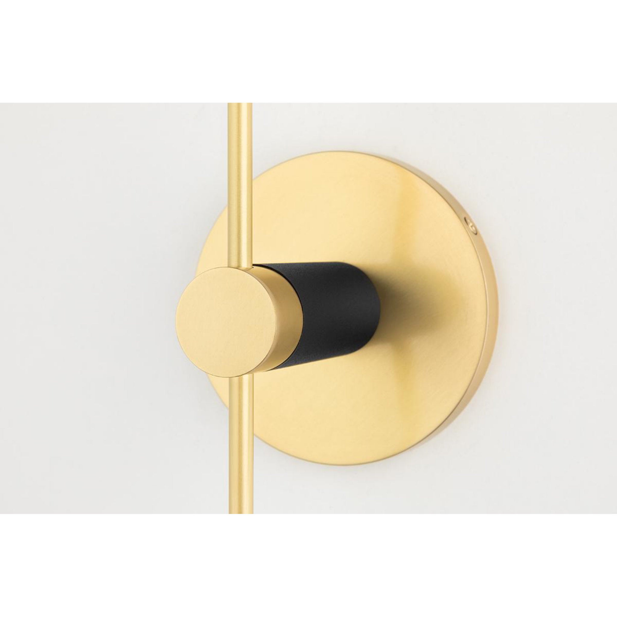 Astrid 2-Light Wall Sconce in Aged Brass/Black 4.75L x 4.75W x 18H