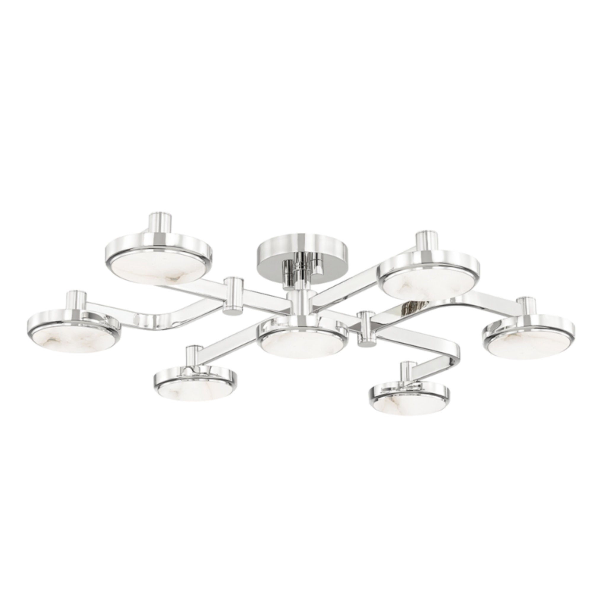 Meander 7-Light Semi Flush in Polished Nickel 32.25L x 29W x 6H