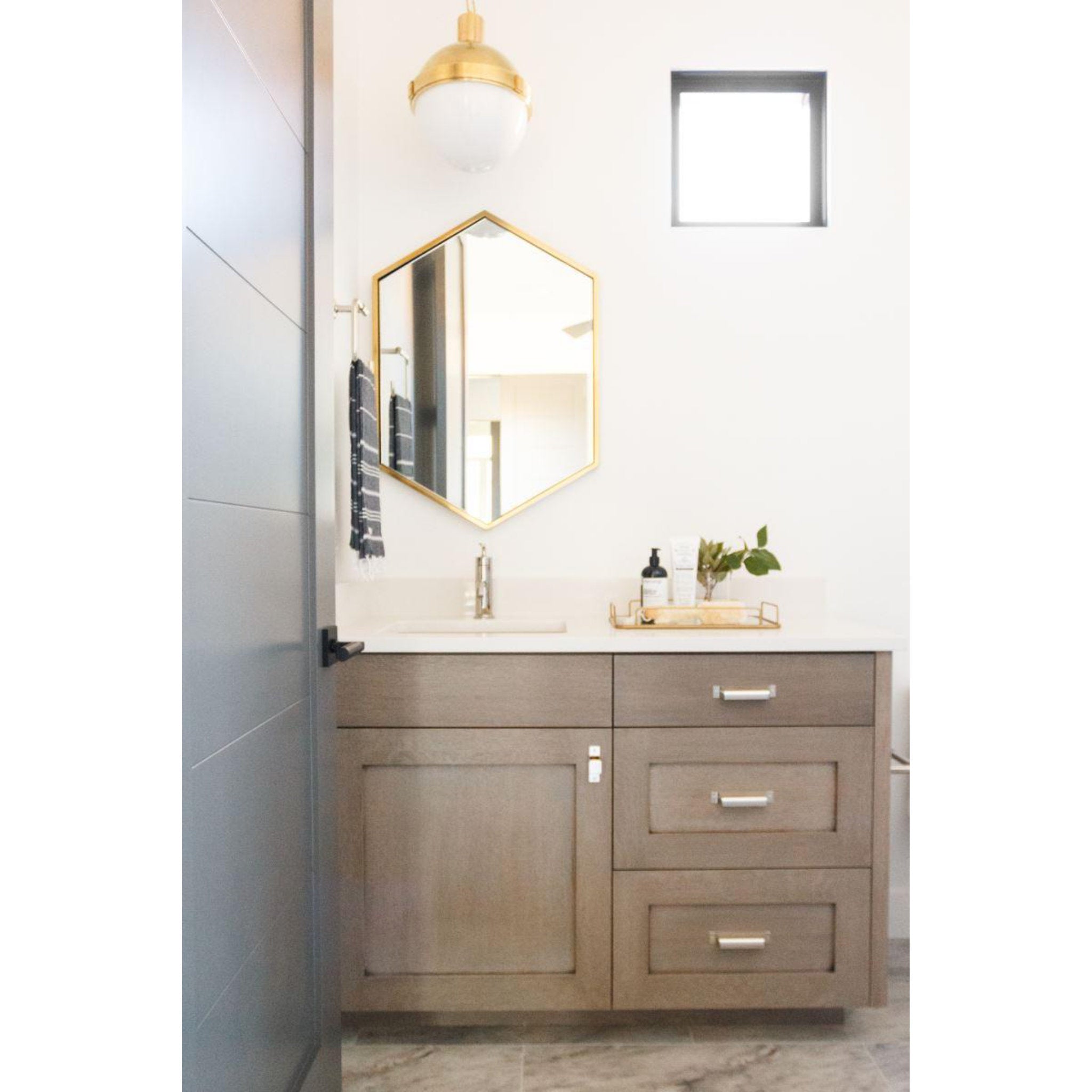 Lambert 1-Light Pendant in Aged Brass 12.5L x 12.5W x 16H