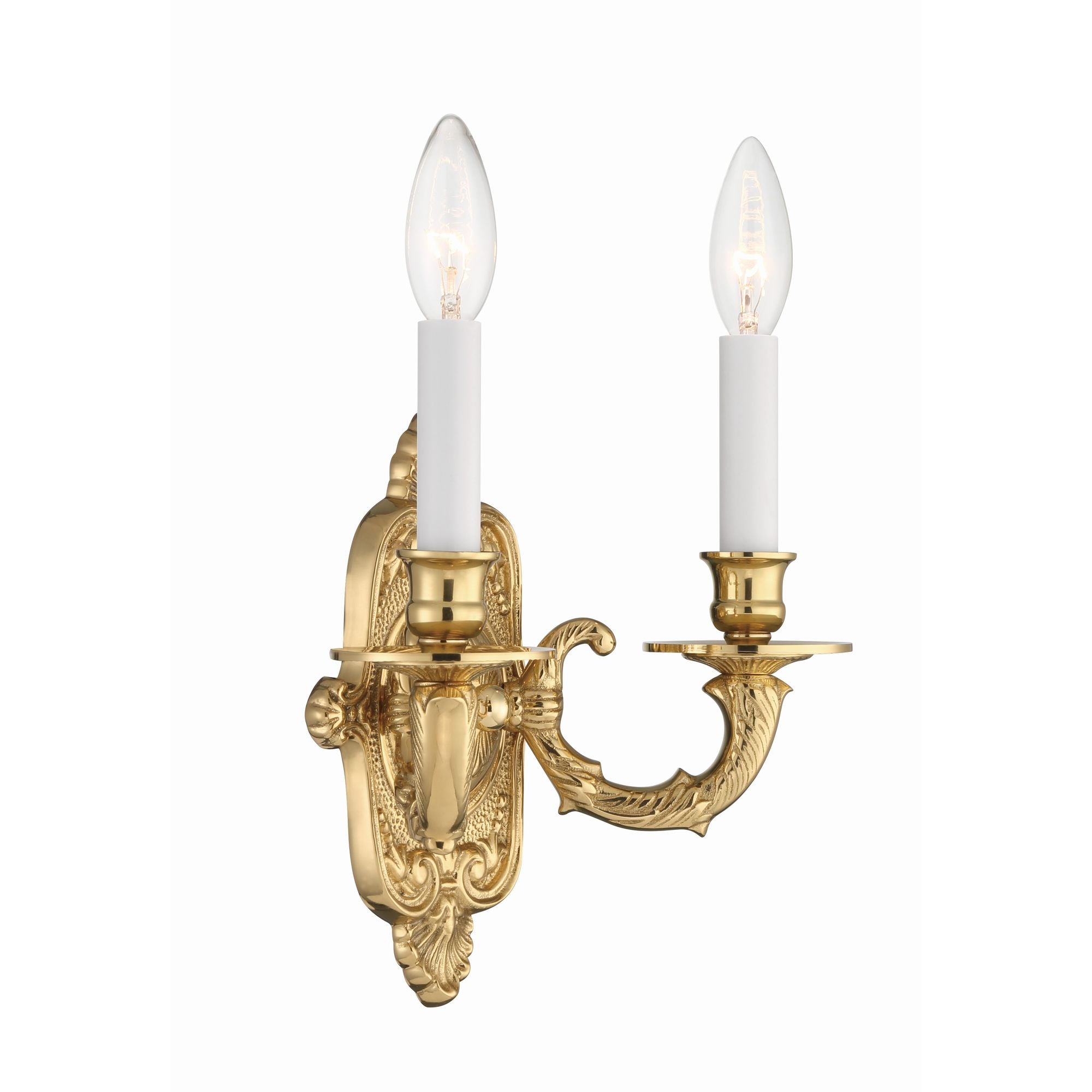 Crystorama 2 Light Polished Brass Cast Sconce 10"W x 9.75"H x 5"D