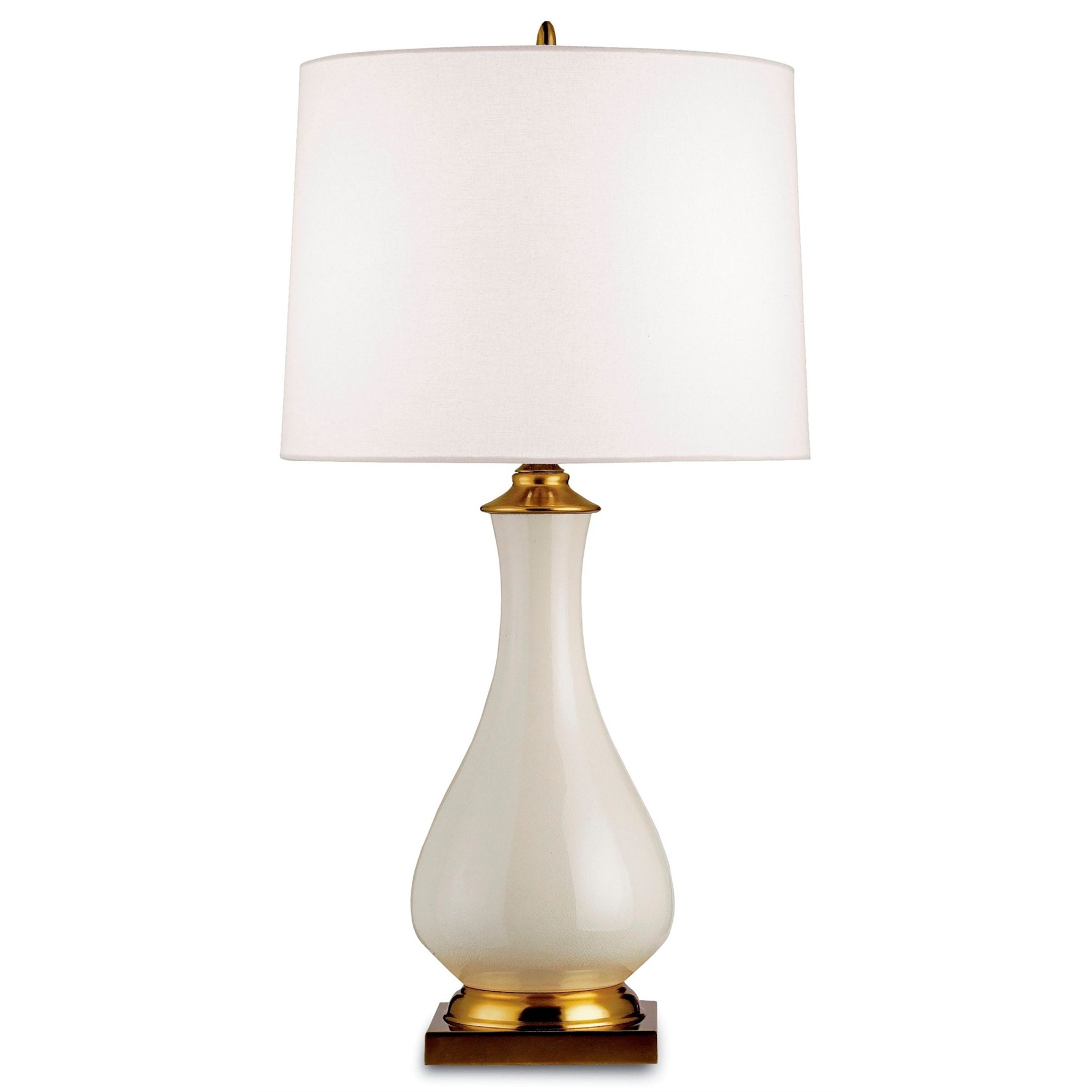 Lynton Cream Table Lamp - Cream Crackle/Brass