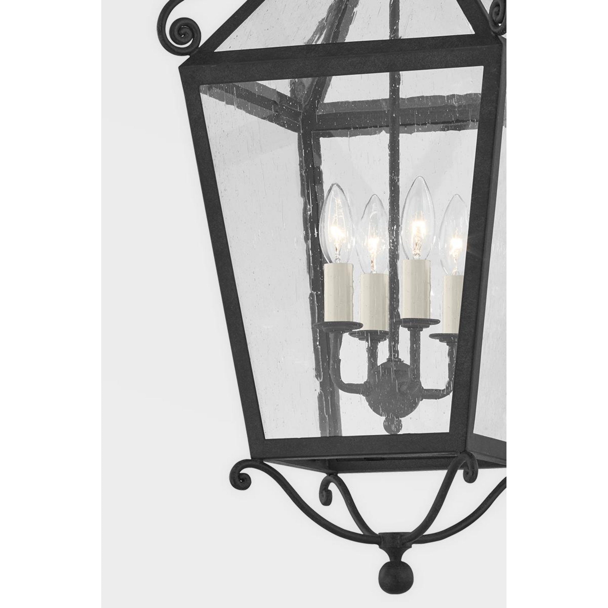 Santa Barbara County Wall Sconce 4-Light Outdoor LED in French Iron 13.25L x 13.25W x 34H