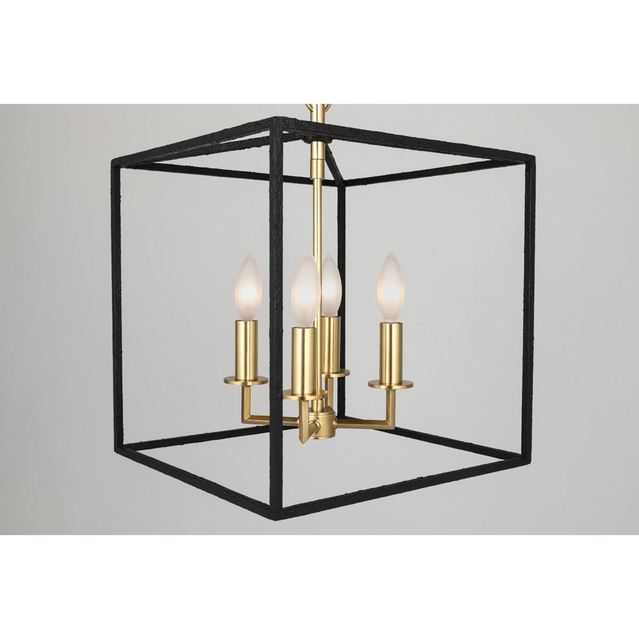 Richie 4-Light Lantern in Aged Brass/Black by Becki Owens 13L x 13W x 24.5H