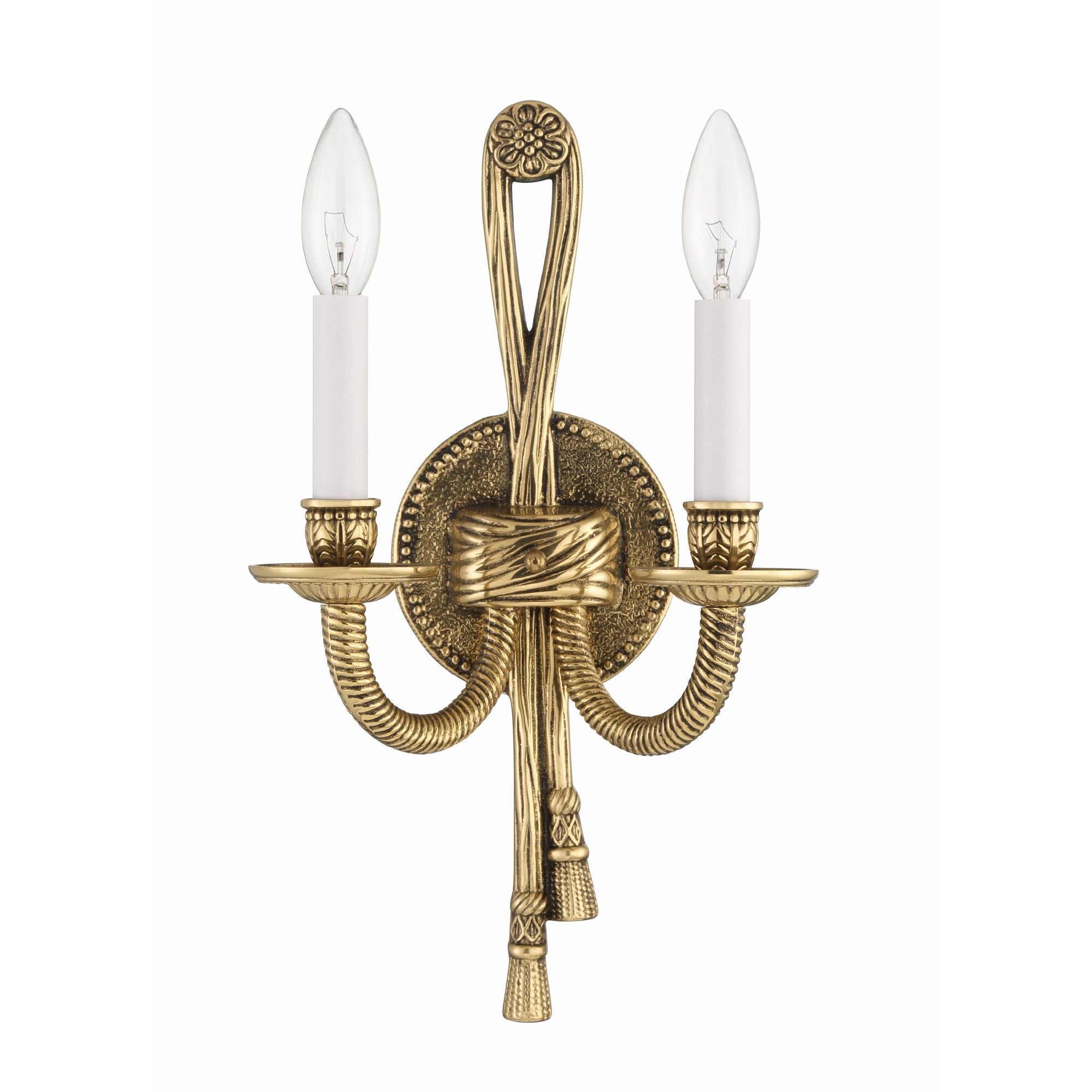 Crystorama 2 Light Olde Brass Cast Sconce 8"W x 15"H x 5.5"D