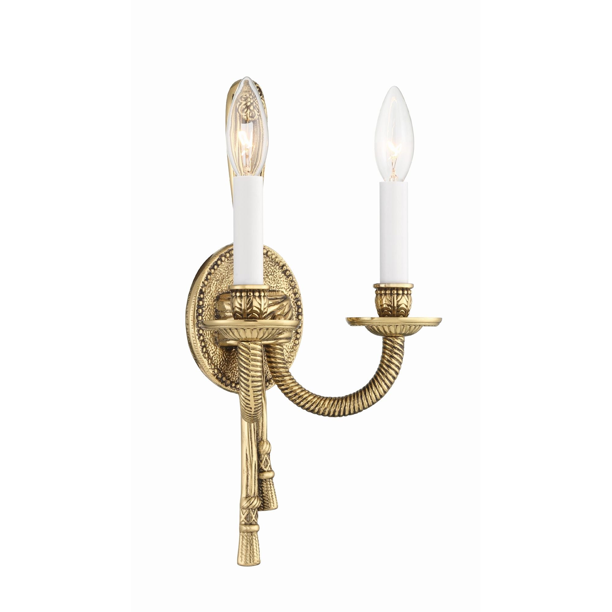 Crystorama 2 Light Olde Brass Cast Sconce 8"W x 15"H x 5.5"D