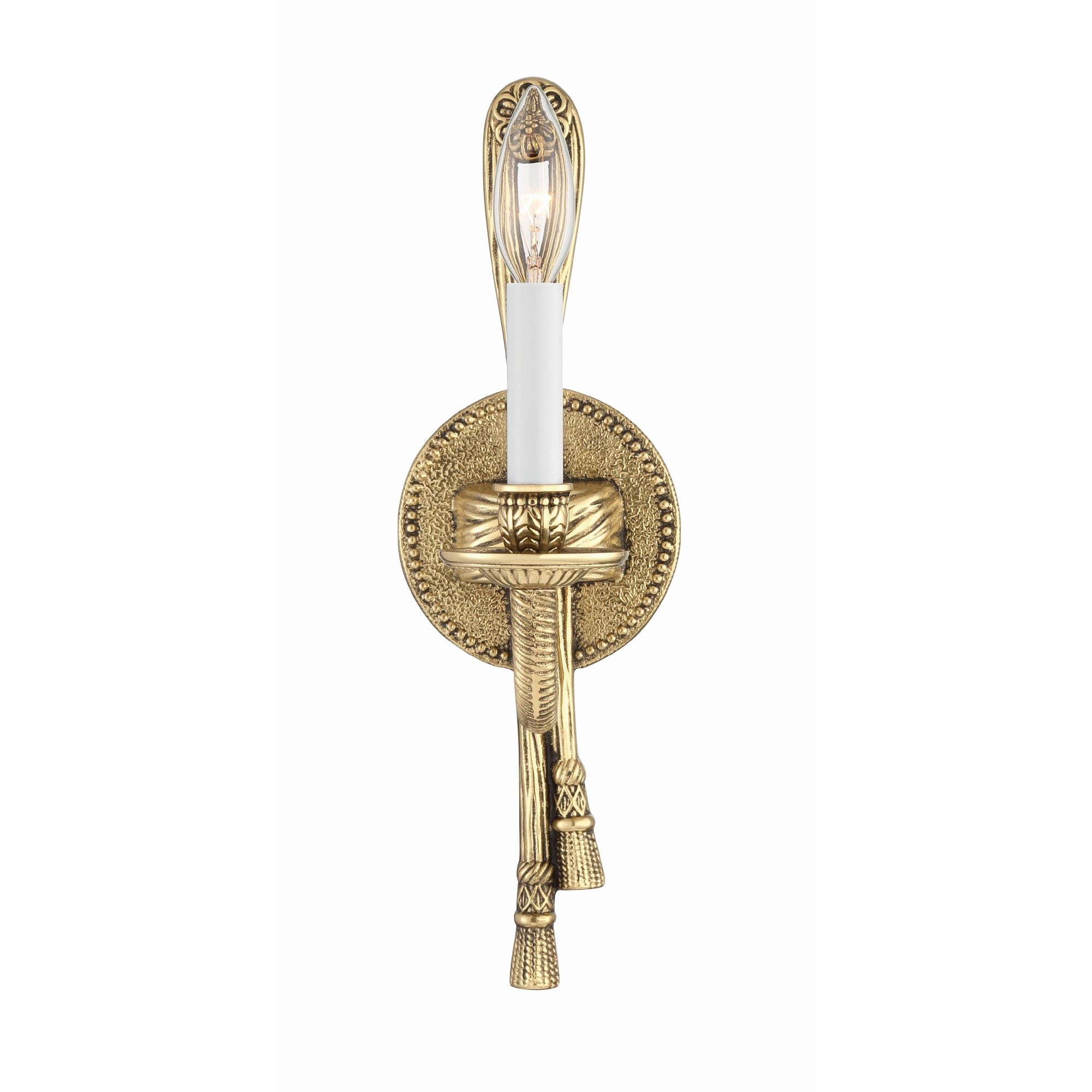 Crystorama 1 Light Olde Brass Cast Sconce 4.5"W x 15"H x 5.5"D