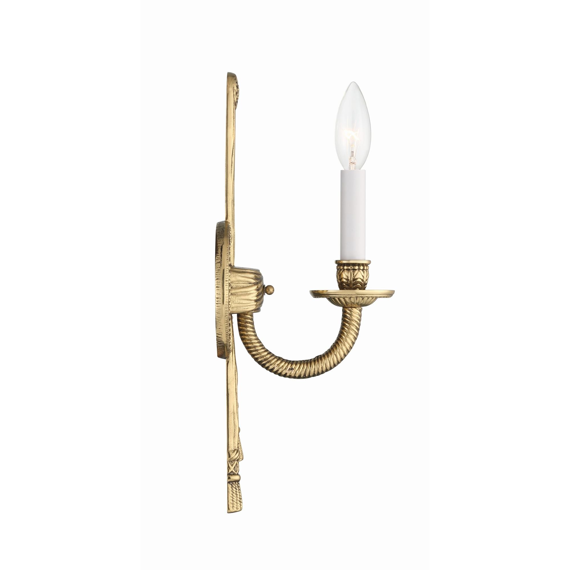 Crystorama 1 Light Olde Brass Cast Sconce 4.5"W x 15"H x 5.5"D