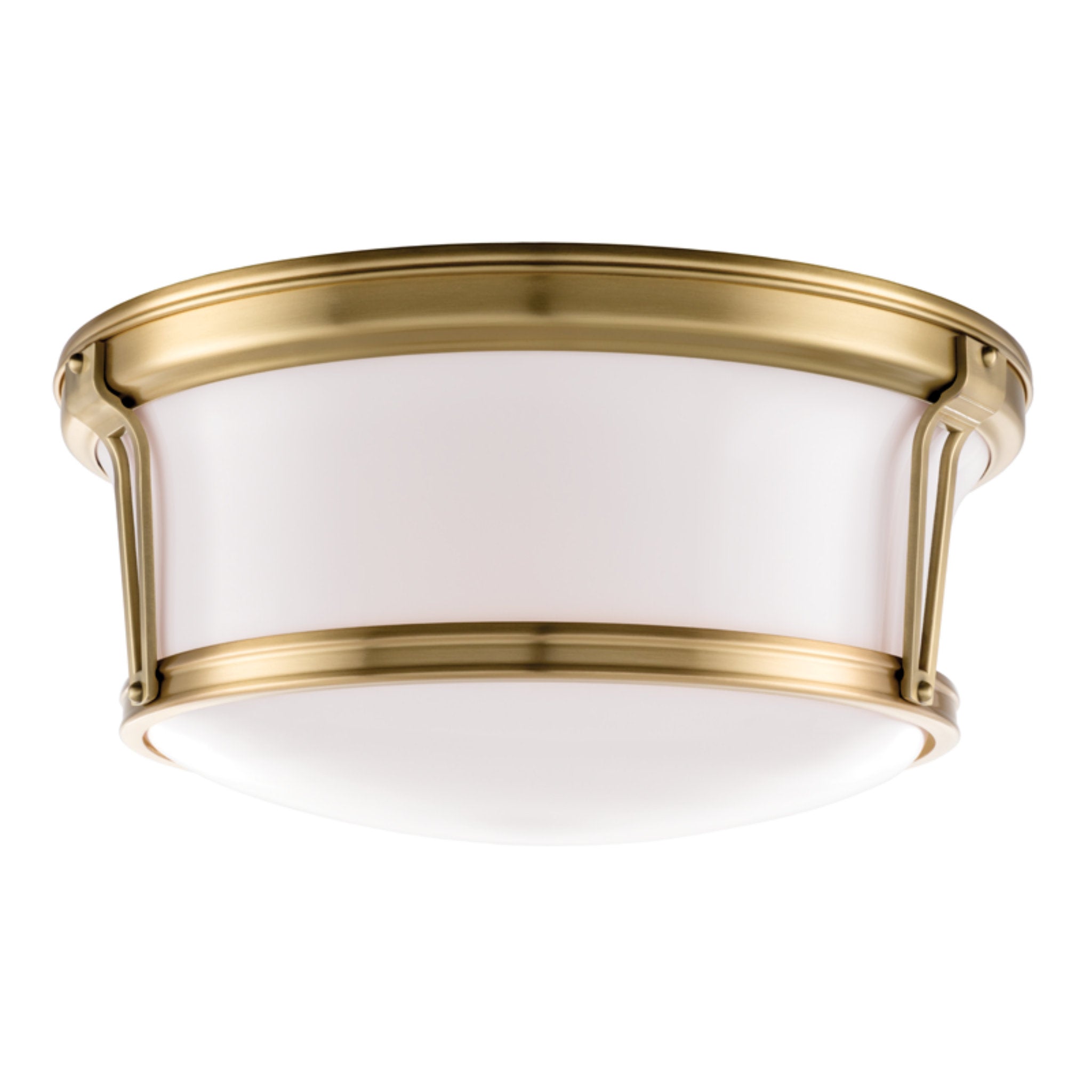 Newport 3-Light Flush Mount in Aged Brass 15L x 15W x 6.5H