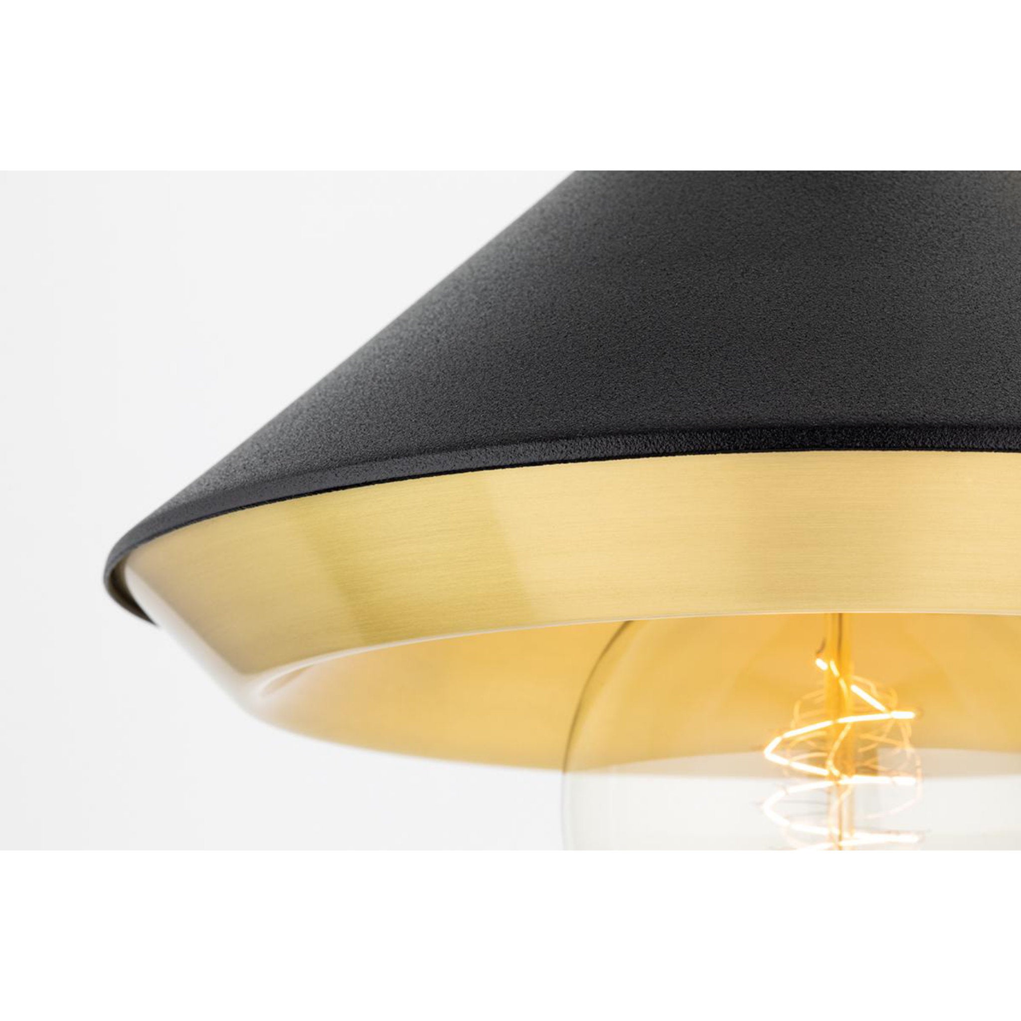 Marnie 1-Light Pendant in Aged Brass/Black 12.5L x 12.5W x 9H