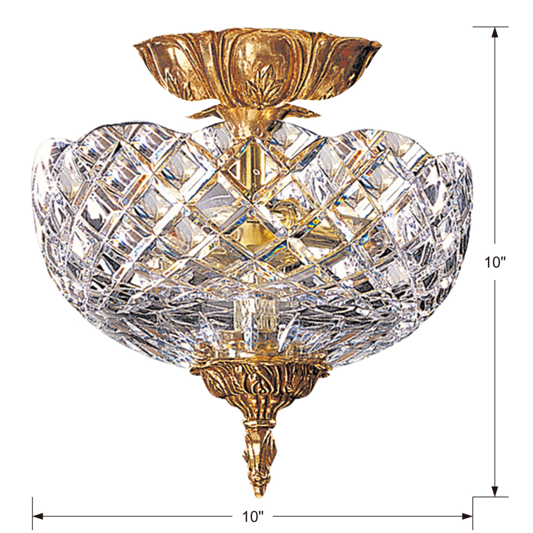 Milton 10'' Olde Brass Semi Flush Mount Gold 10"W x 8"H x 10"D