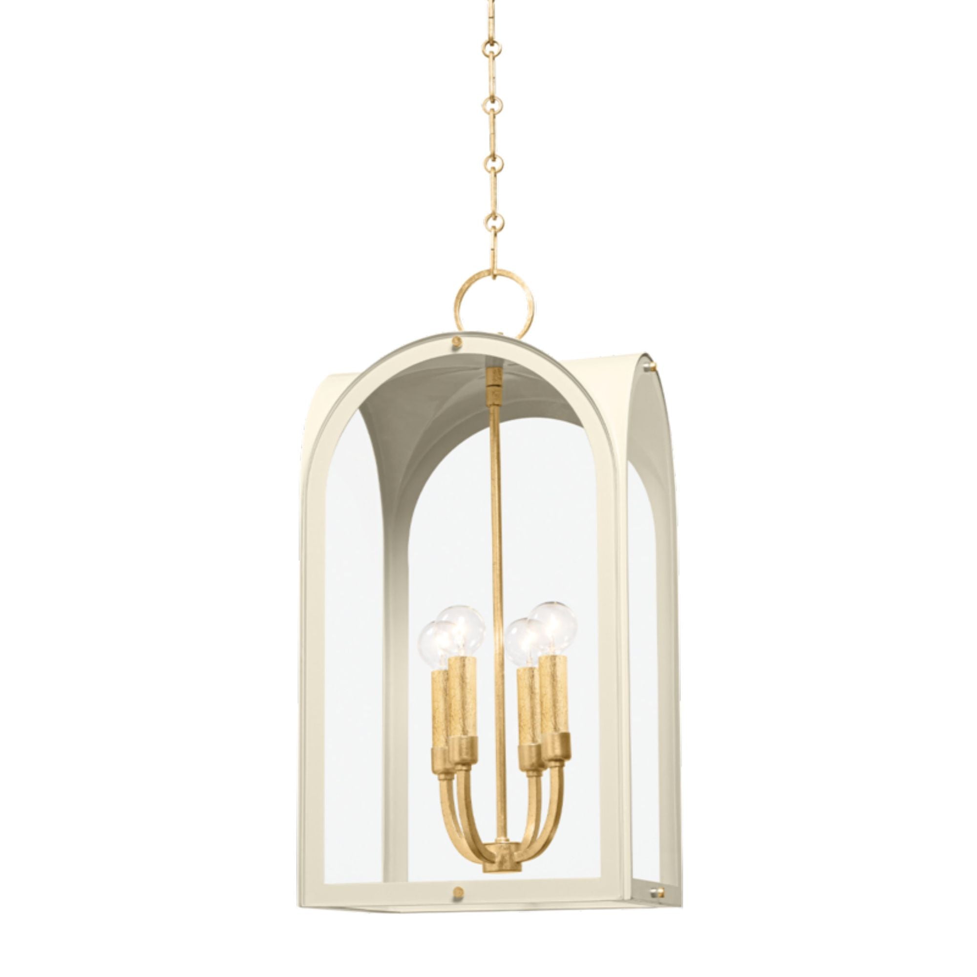 Lincroft 4-Light Lantern in Vintage Gold Leaf 12.75L x 12.75W x 24.75H