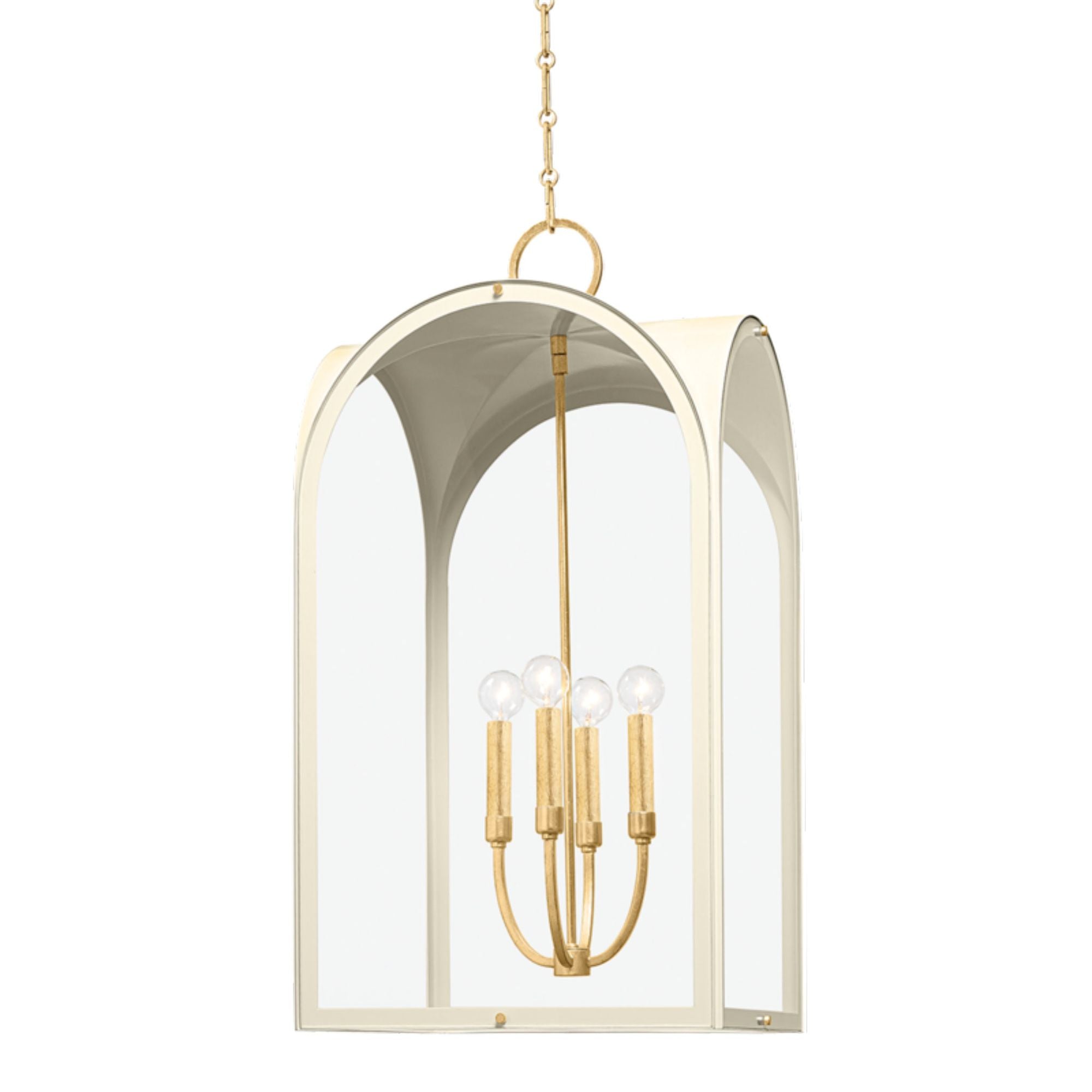 Lincroft 4-Light Lantern in Vintage Gold Leaf 17.5L x 17.5W x 32H