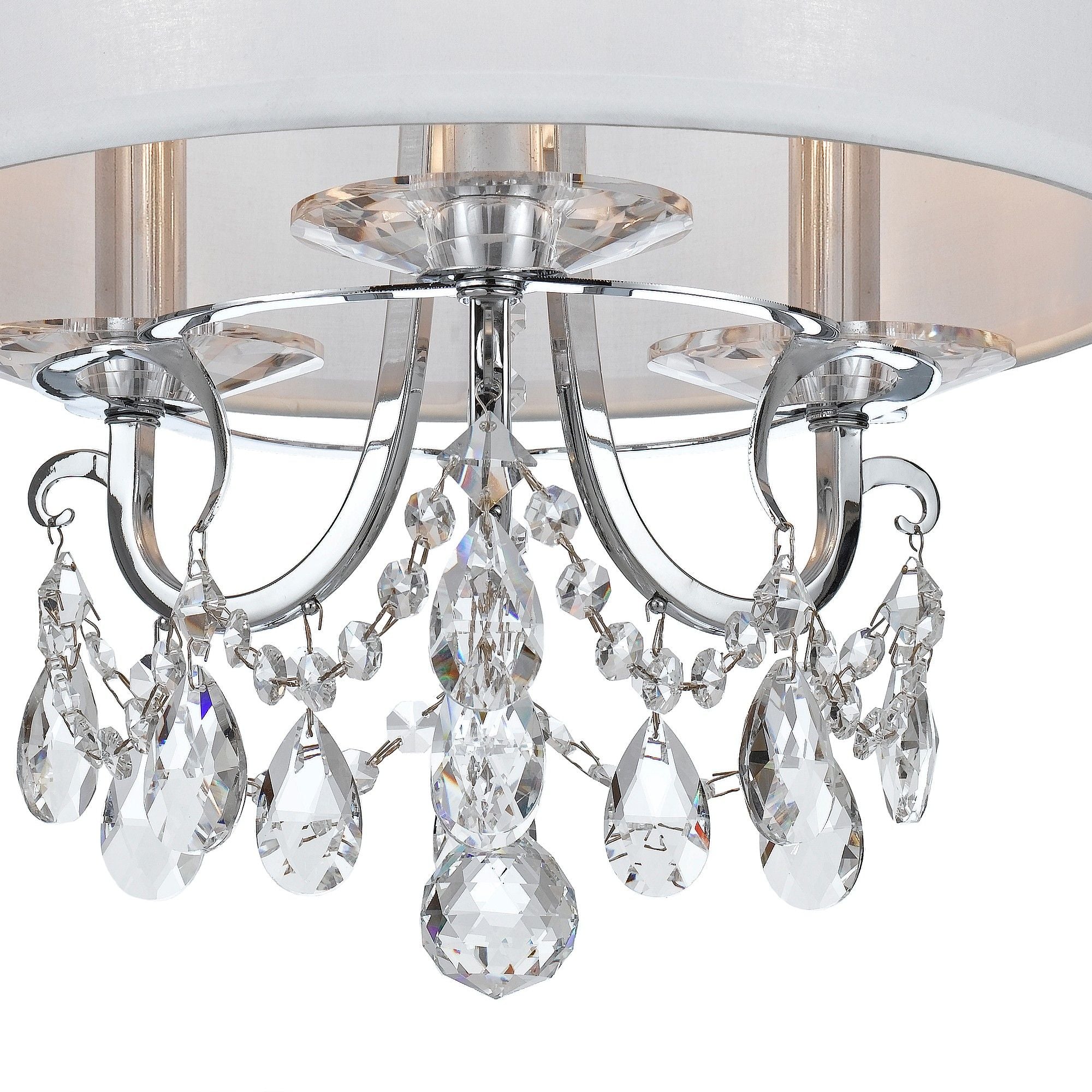 Othello 14'' Polished Chrome Semi Flush Mount Silver 14"W x 15"H x 14"D